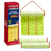 Catchmaster Giant Fly Glue Trap 3-Pack 30 Feet Each, Adhesive Fly Traps Outdoor, Sticky Bug Catcher, Bulk Flying Insect Paper Roll, Pet Safe Pest Control for Garage, Barn, Greenhouse & Garbage Room
