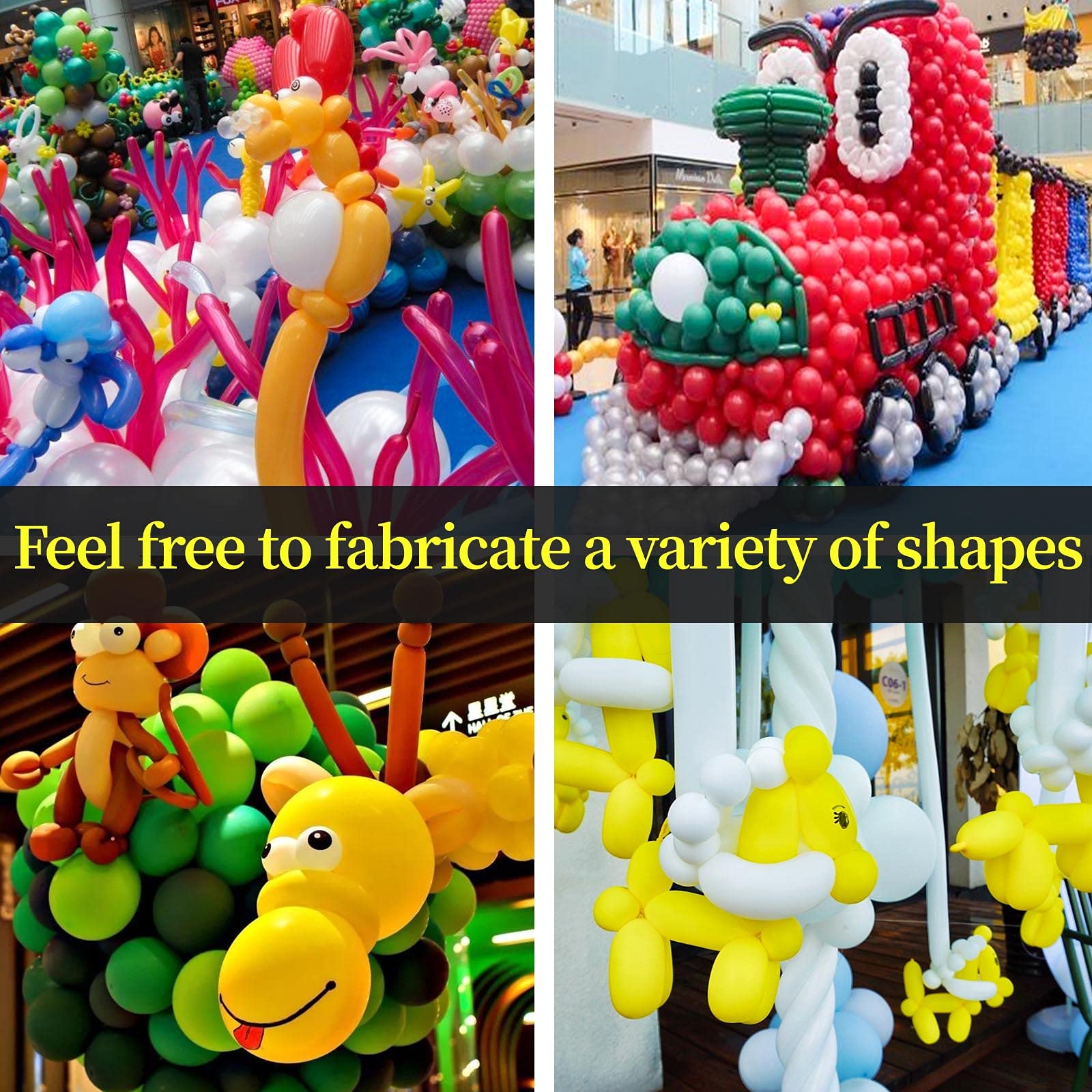 100Pcs 260 Balloons White Long Balloons for Balloon Garland Thickening Skinny Latex Twisting Balloon for Animals Modeling Christmas Birthday Wedding Party Decorations