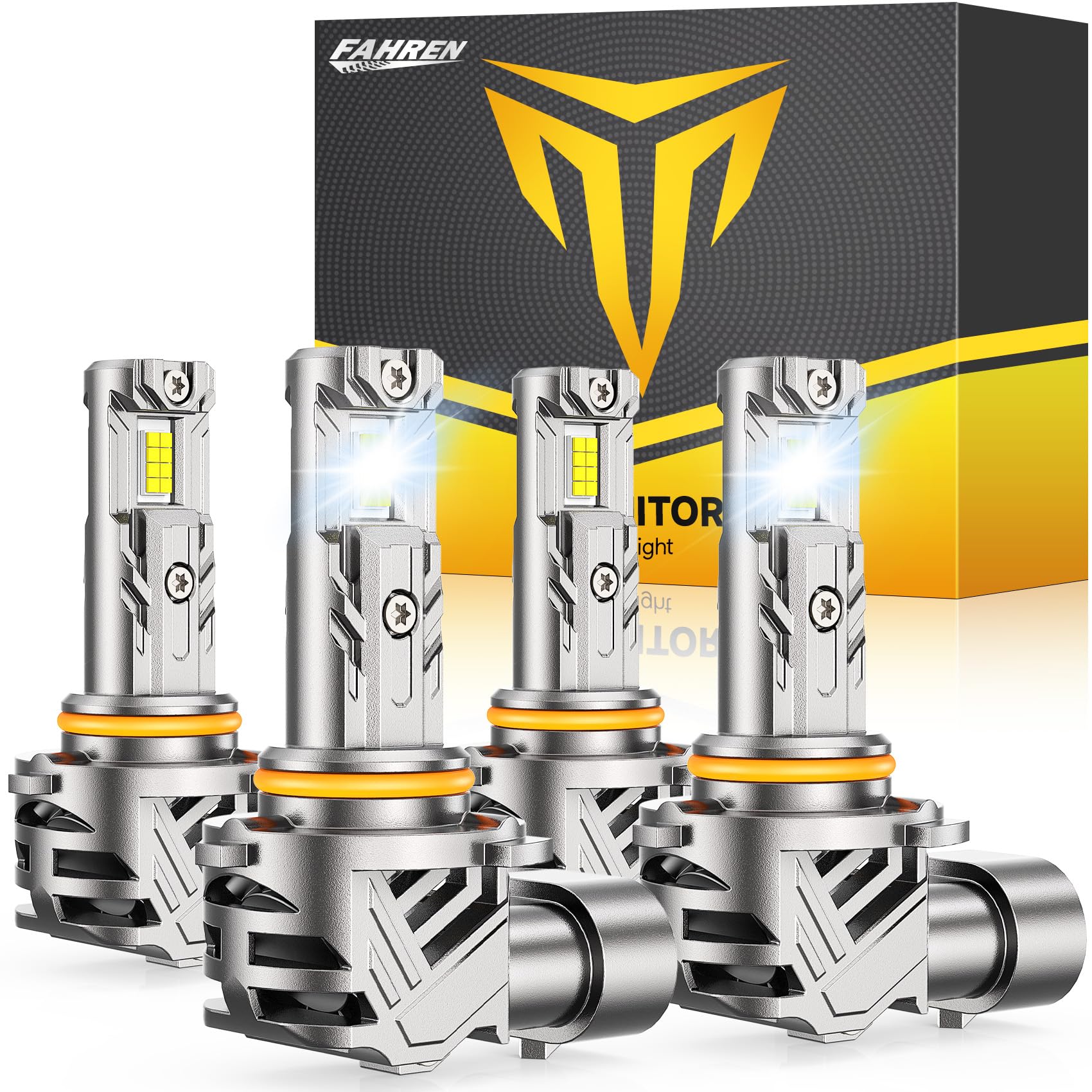 FAHREN Upgraded H11/H9/H8 Bulb, 20000LM 600% Ultra-Bright Real 1:1 Mini Size H11, 6500K Cool White H11 Fog light, Quick Install No Adapter Needed, Pack of 2