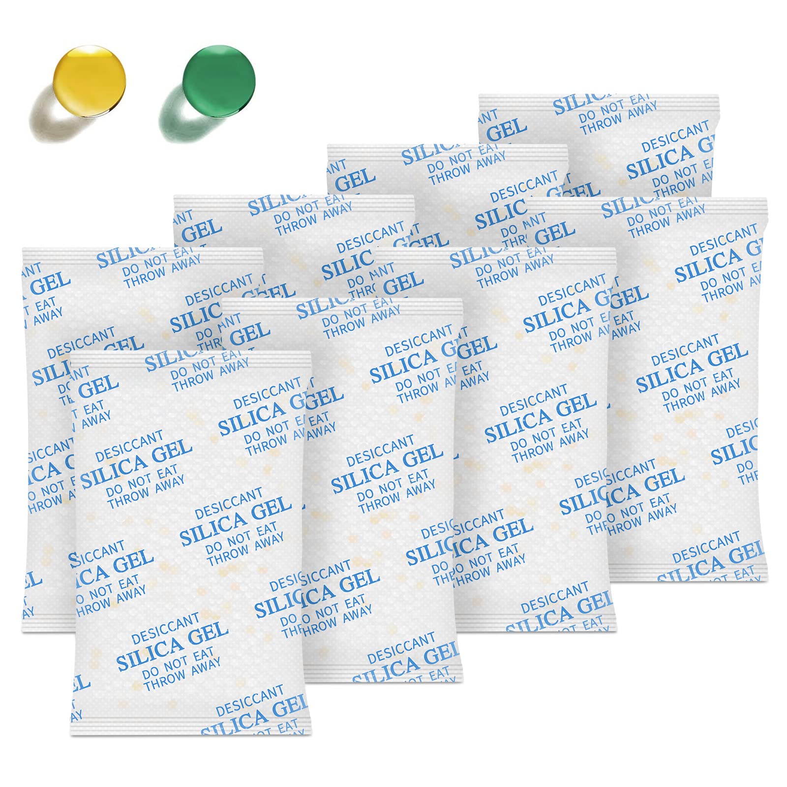 Silica Gel Packets – 50 Gram 35 Packs Desiccant Packs, Moisture Absorbers for Food Storage with Color Indicating, Food Grade Silica Packets for Foods, Seeds, 3D Filaments, Electronics, Safes