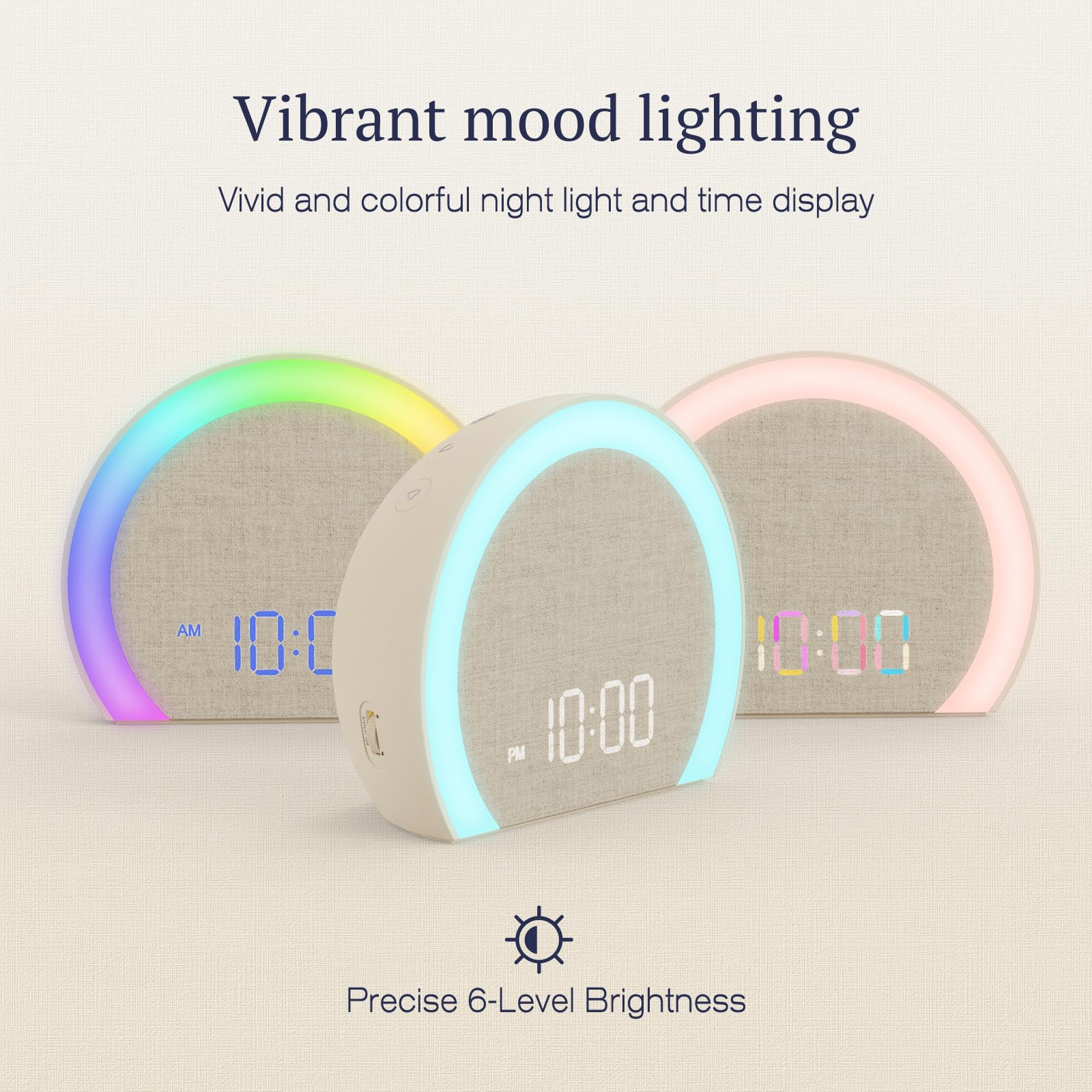 ANJANK Loud Alarm Clock with Wireless Bed Shaker, Vibrating Dual Alarm with Light Wake Up for Heavy Sleepers & Hearing Impaired, 9-Color Night Light, 5 Sounds, 0-100% Dimmer, USB Charger, Bedroom