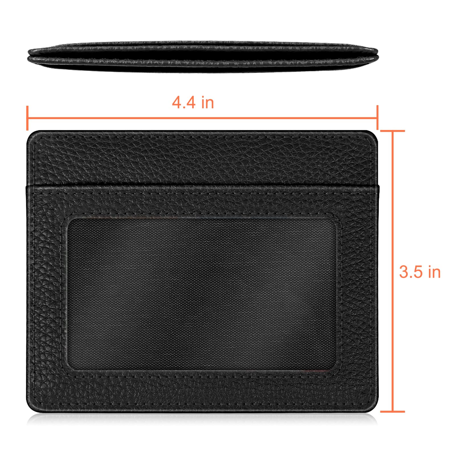 FINTIE Slim Minimalist Front Pocket Wallet, RFID Blocking Credit Card Holder Card Cases with ID Window for Men Women, Black