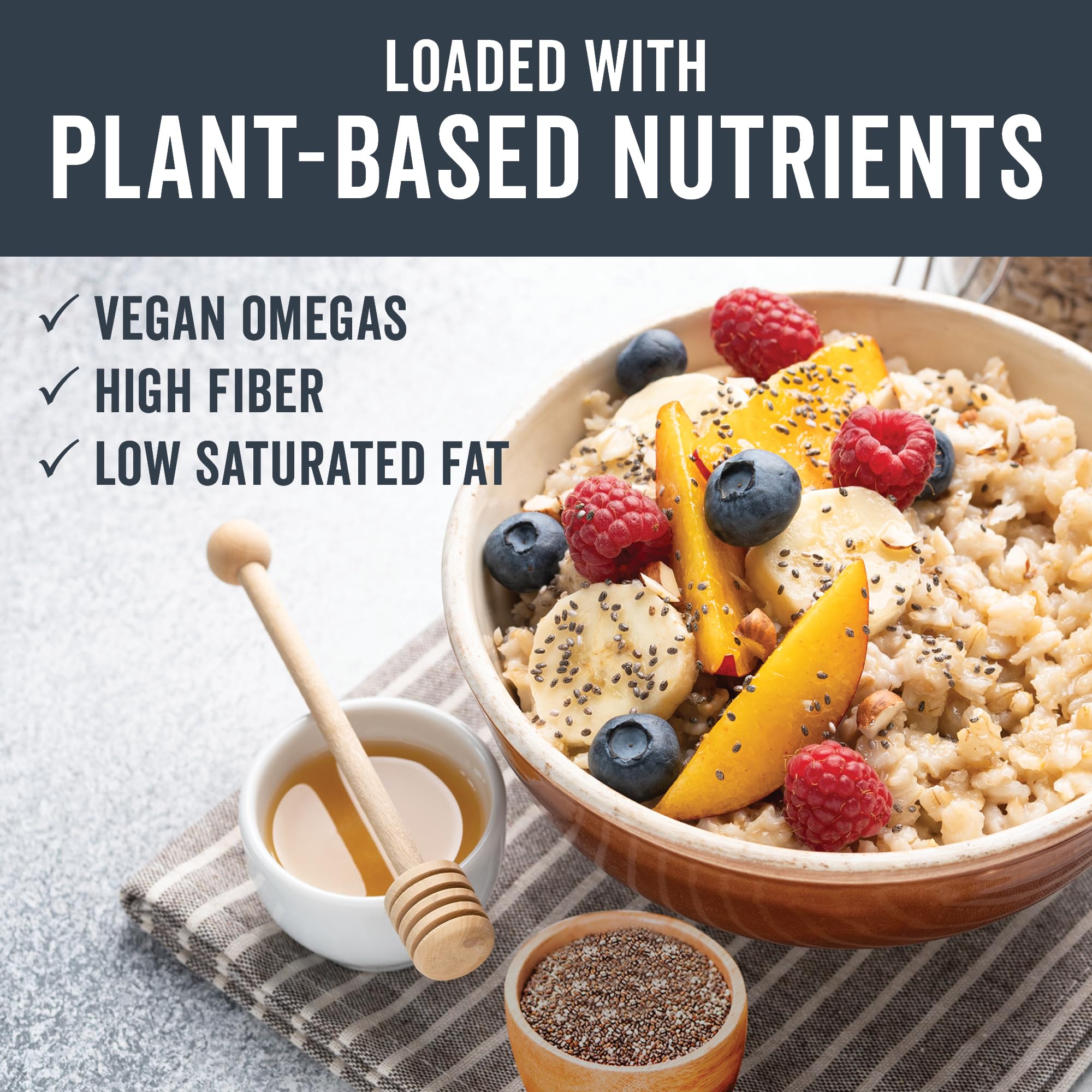 Viva Naturals Organic Chia Seeds 2 LBs - Plant-Based Omega-3 and Vegan Protein, Non-GMO Chia Seeds Organic Perfect for Smoothies, Salads and Chia Seed Pudding, Black Chia Seeds Bulk