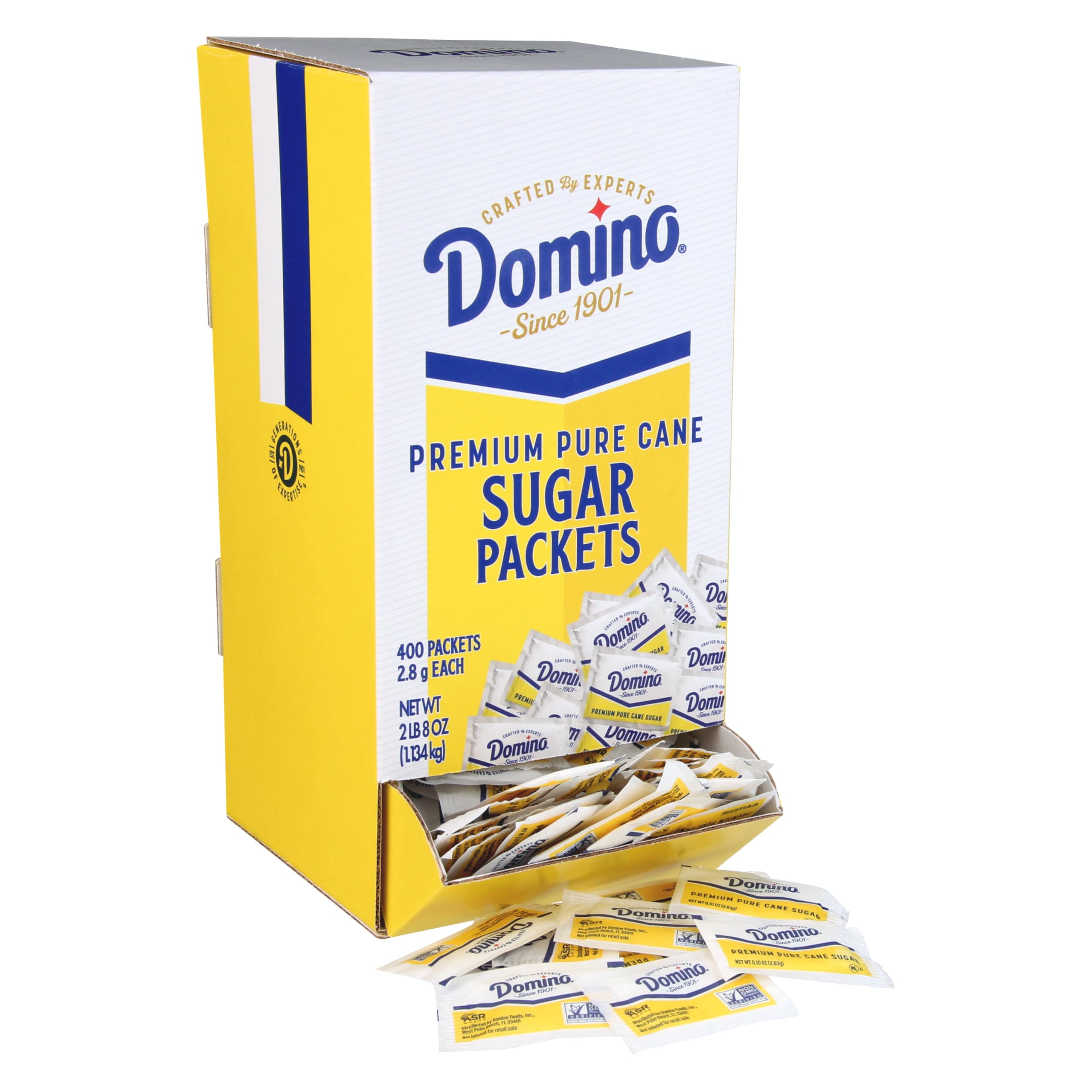Domino® Sugar Packets, 400 Sugar Packets (2.8 g each) in Dispenser Box