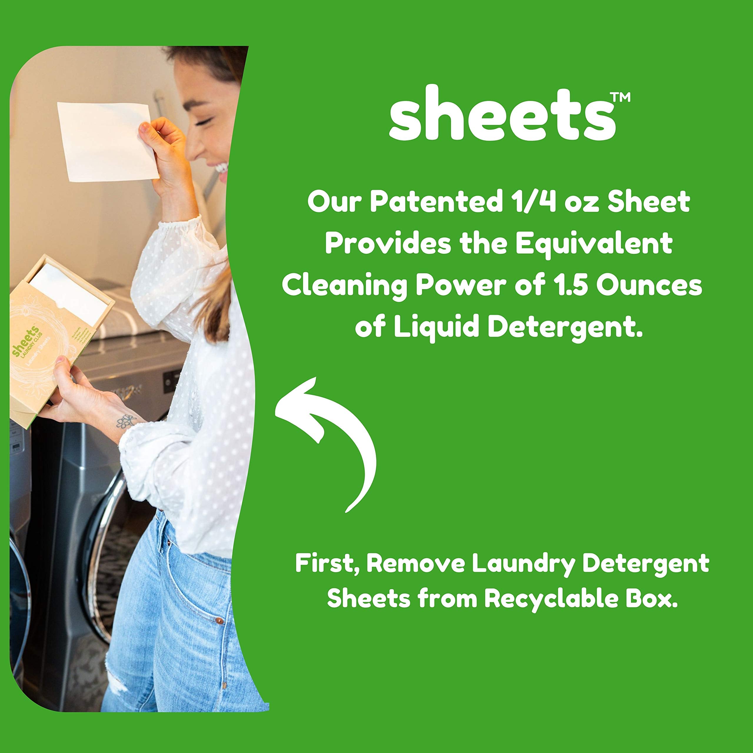 Sheets Laundry Club Laundry Detergent Sheets, 50 Pack (Up to 100 Loads) - Fresh Linen - New Liquidless Technology, Travel Essential Cleaning Supplies