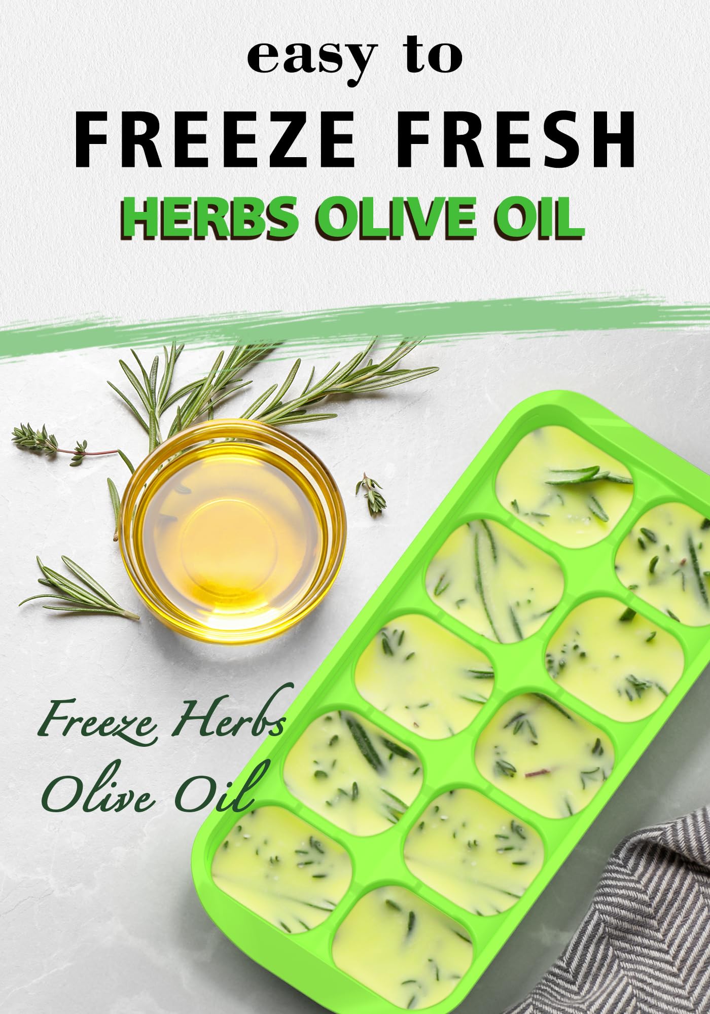 DOQAUS Ice Cube Tray with Lid and Bin, 4 Pack Easy Pop Out Silicone Ices Cubes Trays for Freezer with Cover, Stackable Compact Ice Bucket Kits, for Soup, Food, Cocktail, Coffee