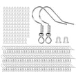 925 Sterling Silver Earring Hooks 120 PCS/60 Pairs, Ear Wires Fish Hooks, Hypo-allergenic Jewelry Findings Parts with 120 PCS Clear Silicone Earring Backs