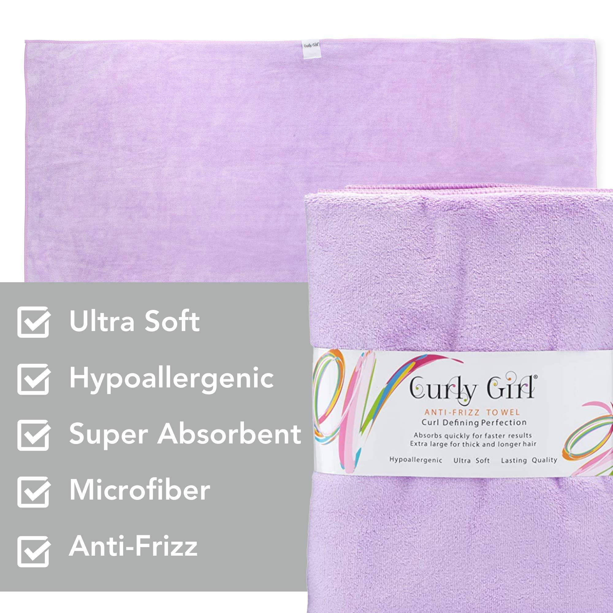 Curly Girl Microfiber Hair Towel - Anti-Frizz, Absorbent, Fast Drying - for Curly Hair - Microfiber Hair Towel for Curly Hair