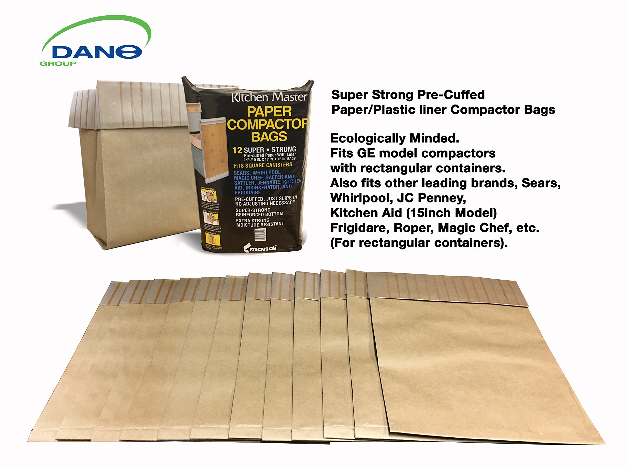 Kitchen Master Super Strong Compactor Bags Pre Cuffed (12 Pack)