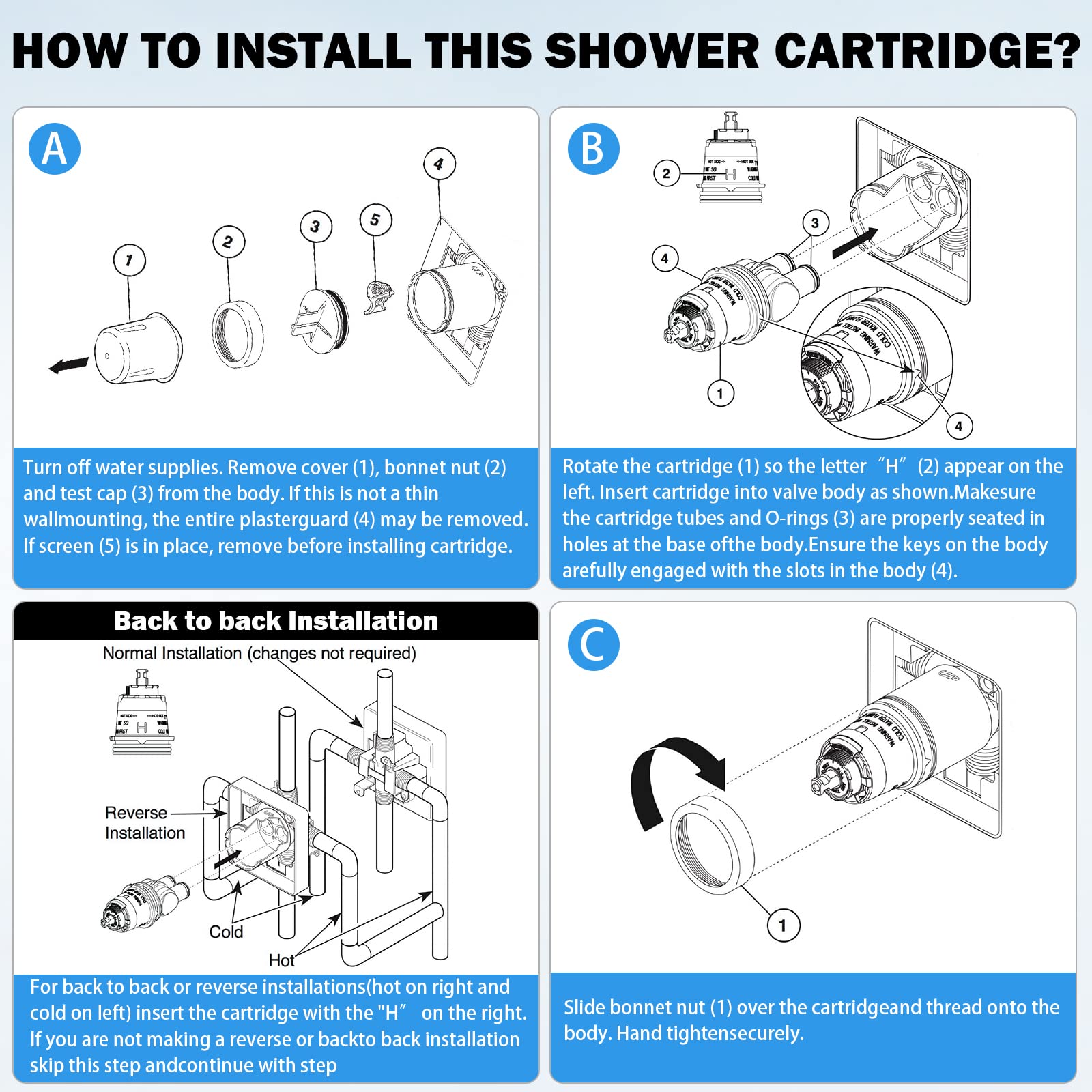 RP46074 Delta Shower Valve Cartridge Compatible with Delta 13/14 Series Bath Tub Shower Faucet Single Handle Universal Shower Valve Cartridge Repair Assembly Replacement Monitor Cartridge Parts
