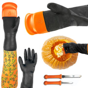 Halloween Moments Pumpkin Scraper Glove – As Seen On Shark Tank - Mess Free and Fun Pumpkin Carving Kit – Carve and Clean Jack-O-Lantern Guts with Ease and Zero Mess on Your Hands! (Adult Kit)