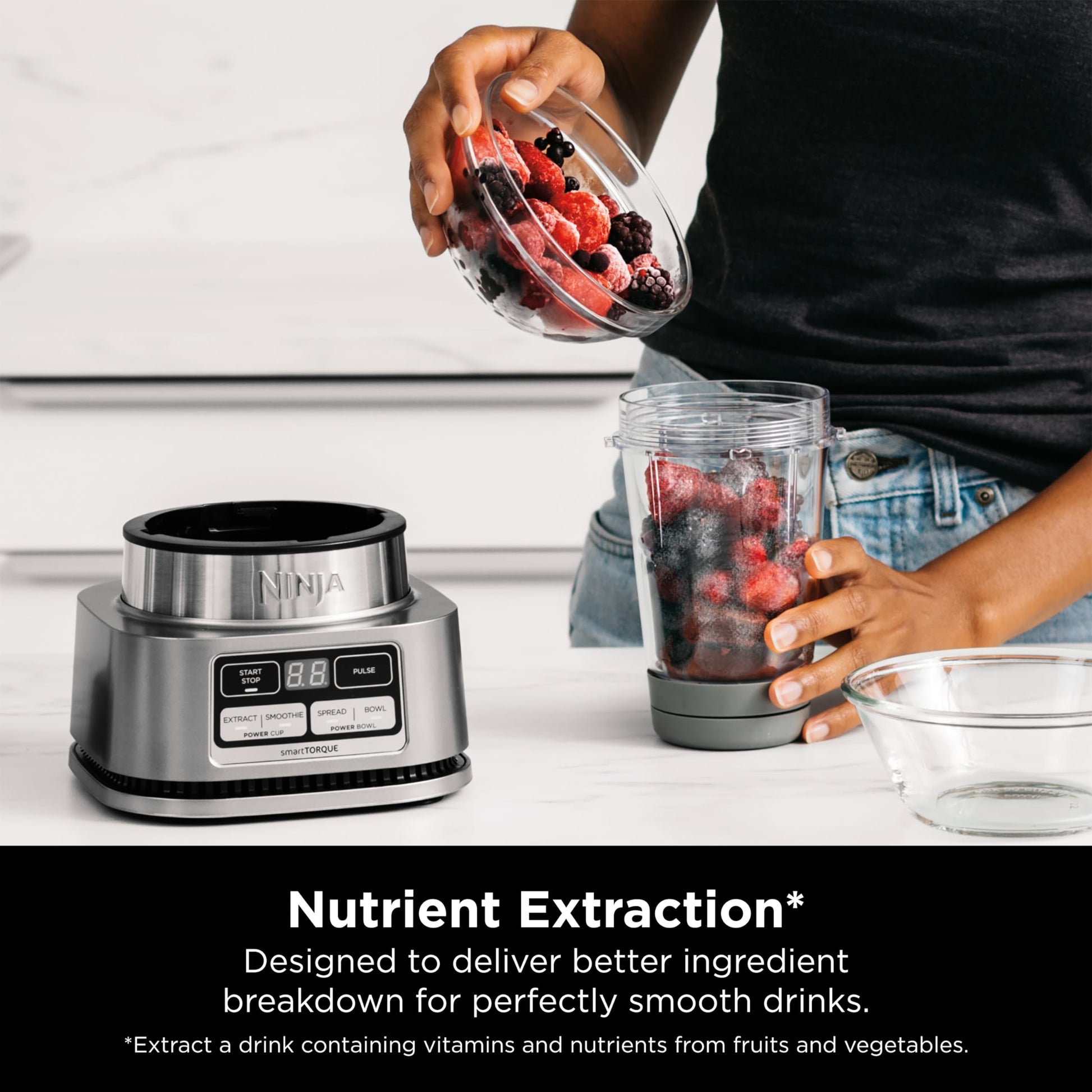 Ninja Blenders for Kitchen | Smoothie Blender, Mixer, Grinder - Premium Blending Performance for Sauces, Frozen Drinks, and More | 1200 Peak Watt Motor | SS101 Foodi Personal Smoothie Maker