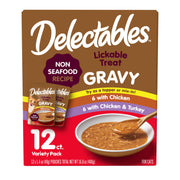 Hartz Delectables Gravy Non-Seafood Lickable Wet Cat Treat & Food Topper, Chicken Flavor Variety, 12 Pack, 1.40 Ounce (Pack of 12)