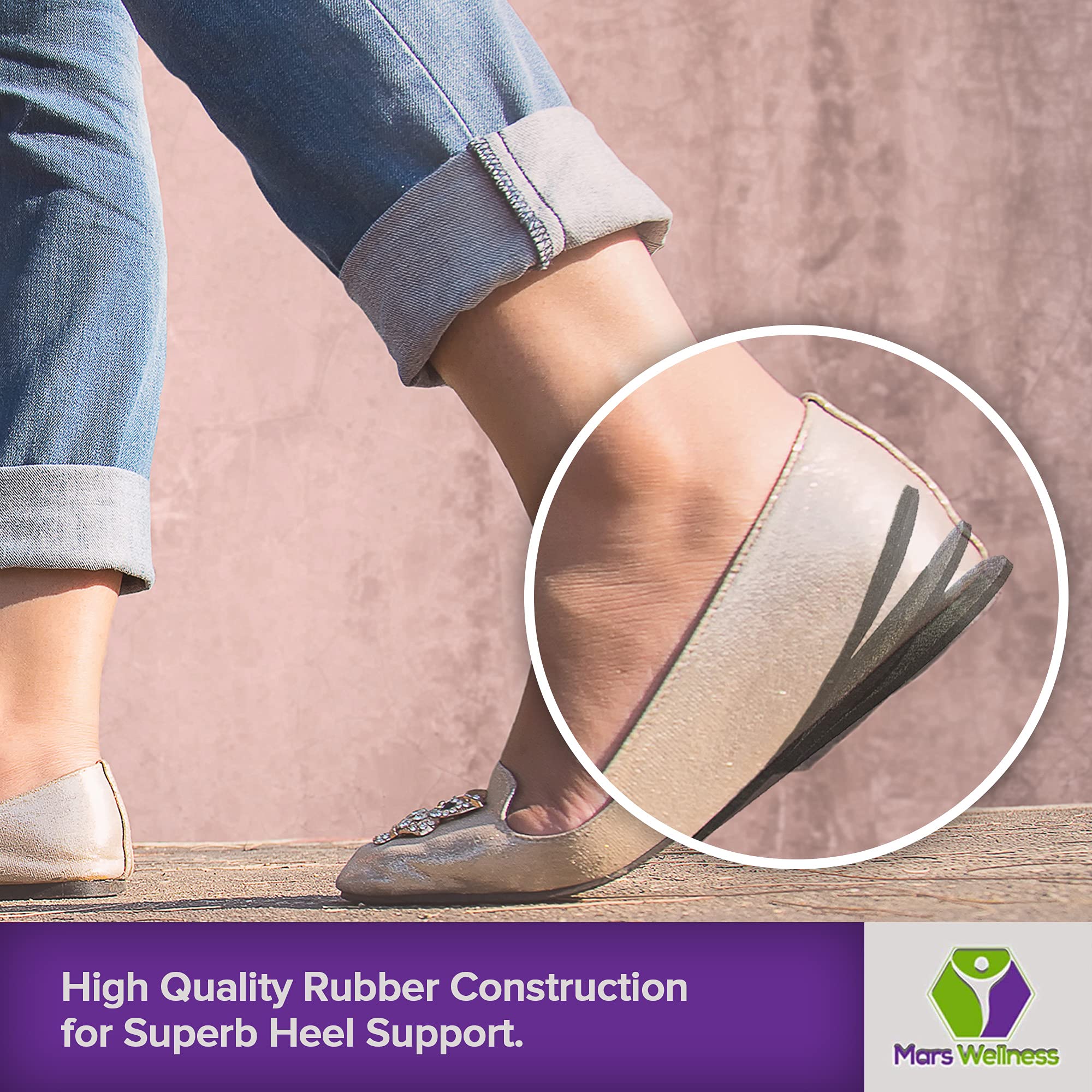 Premium Adjustable Orthopedic Heel Lift - Made in The USA - for Heel Pain and Leg Length Discrepancies - Medium Pack of 2 Brown