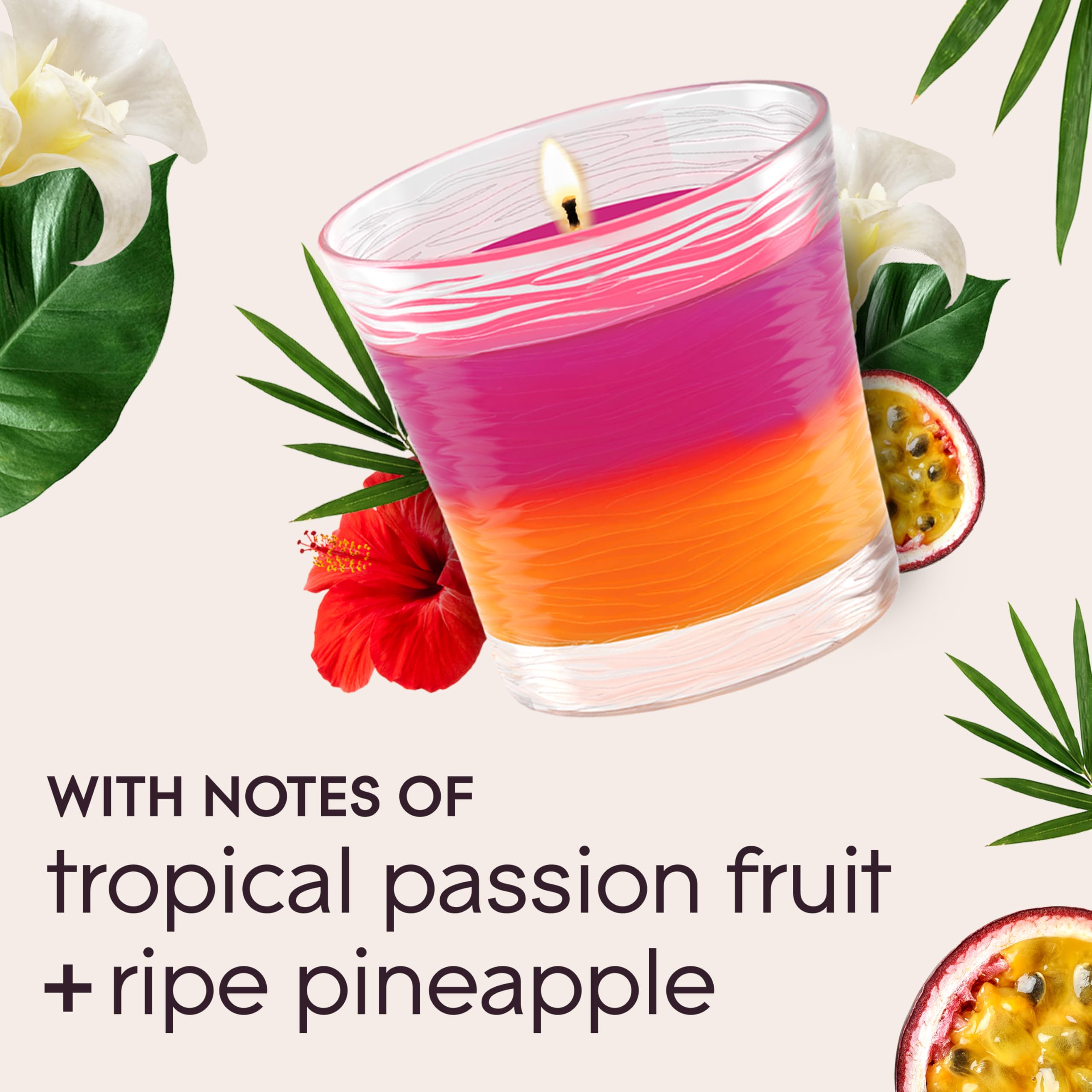Glade 1-Wick Scented Candle Jar, 2in1 Hawaiian Breeze & Vanilla Passion Fruit, Air Freshener Infused with Essential Oils, 4.08 Oz, 2 Count