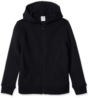 Amazon Essentials Hoodies - Boys' Black Zip-Up Sweatshirt, Small, Fleece