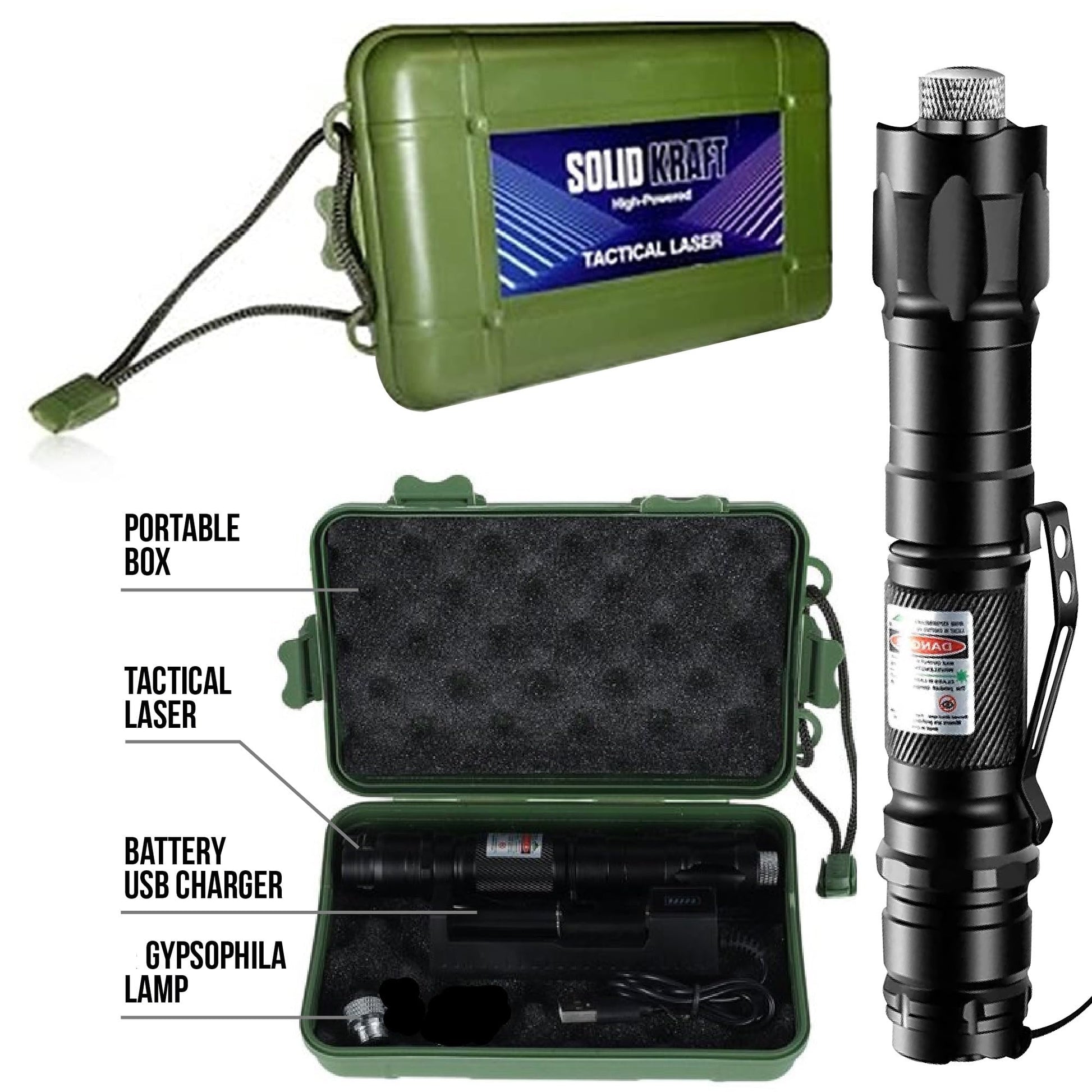 HITEKK High Power Green Laser Pointer | Tactical Green Laser Pointer | Single Press On/Off Tactical Lazer Pointer | Rechargeable Long Range Lazer Pointer and Carrying Case