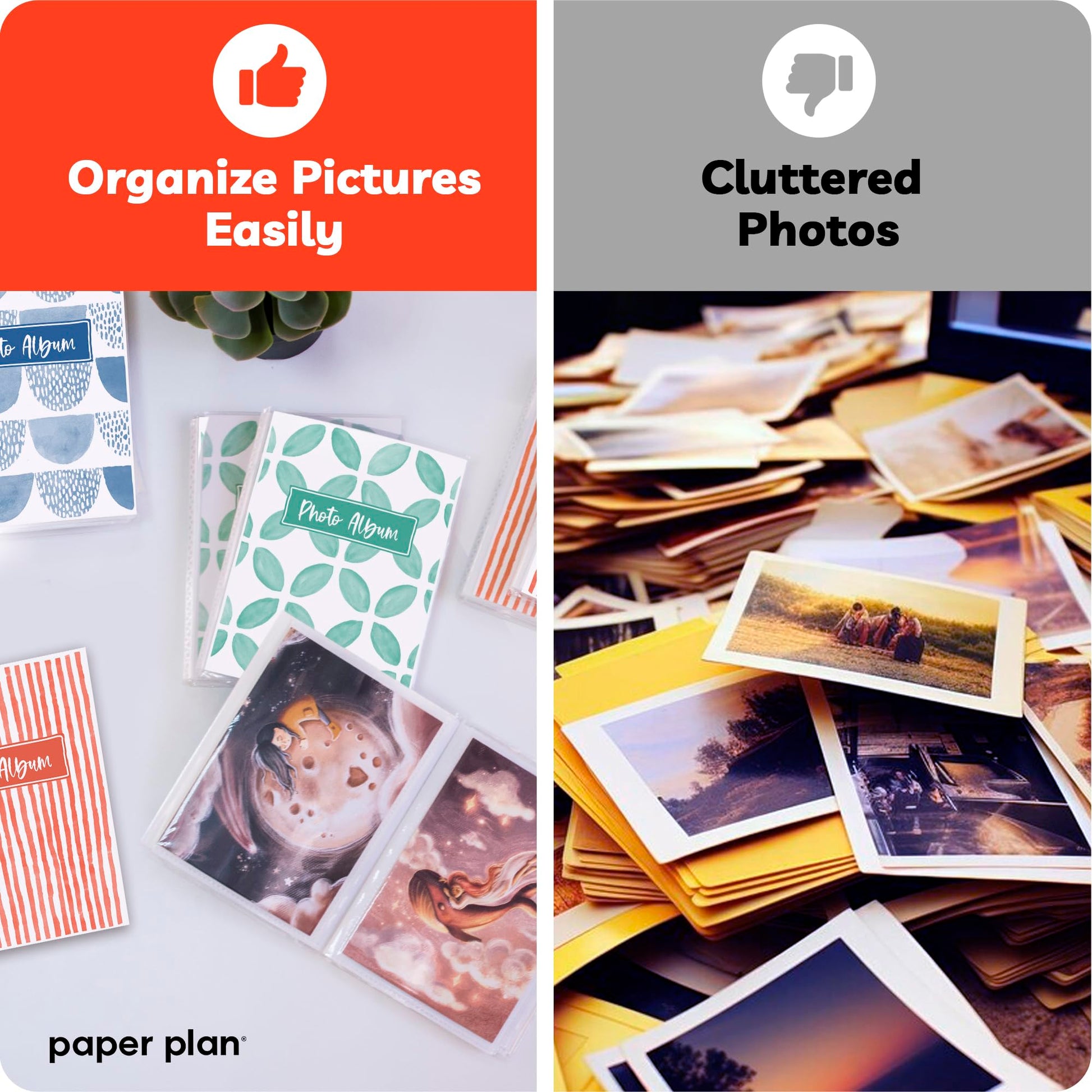Photo Albums for 4x6 Pictures - (Set of 8), by Paper Plan, Mini Albums, Each Can Hold Up To 36 Photos, Works With Portrait and Landscape Pictures - Perfect for Storing Beautiful Memories