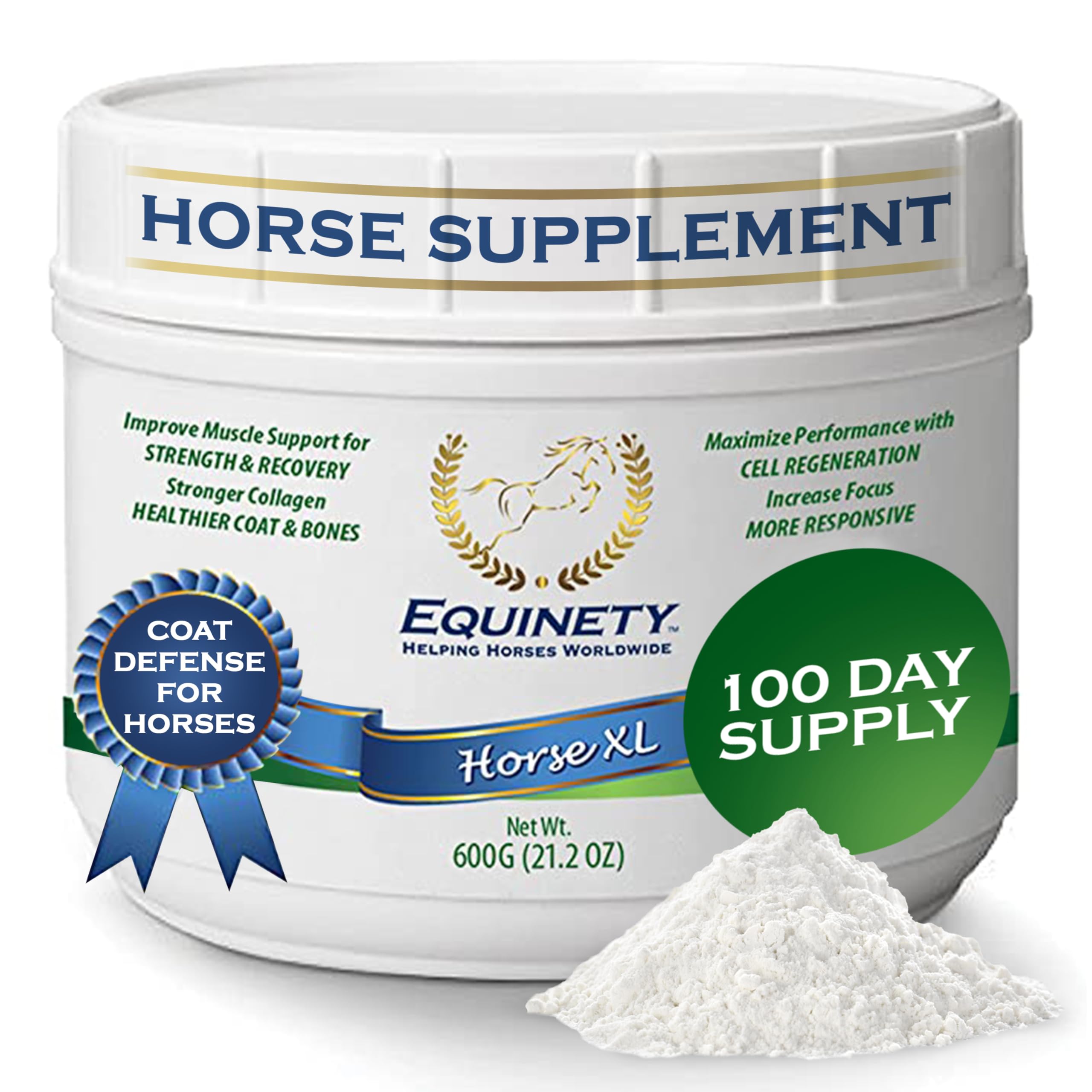 100-Day Supply Horse XL Horse Supplements Ã¢ÂÂ Horse Care W/ 8 Essential Amino Acids to Promote Cellular Repair - No Soy or Sugar Coat Defense for Horses - Horse Joint Supplement & Horse Hoof Supplements