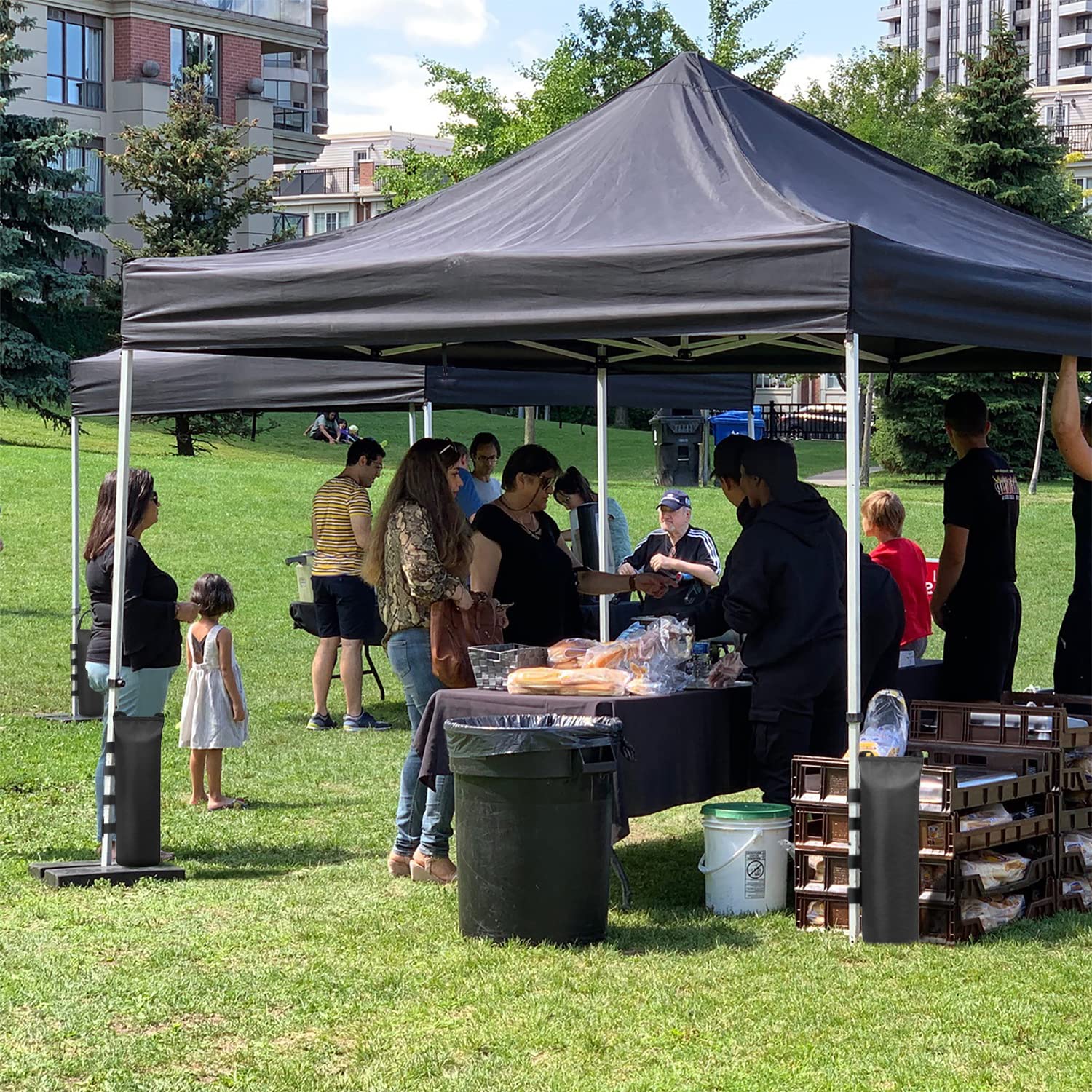 4 (Black) Cylindrical Sand Bags Weights for Canopy Weight Bag Outdoor Advertising Tent Sunshade Fixed Windproof sandbag Bag Weight Bags for Pop up Canopy Tent (Without Sand)