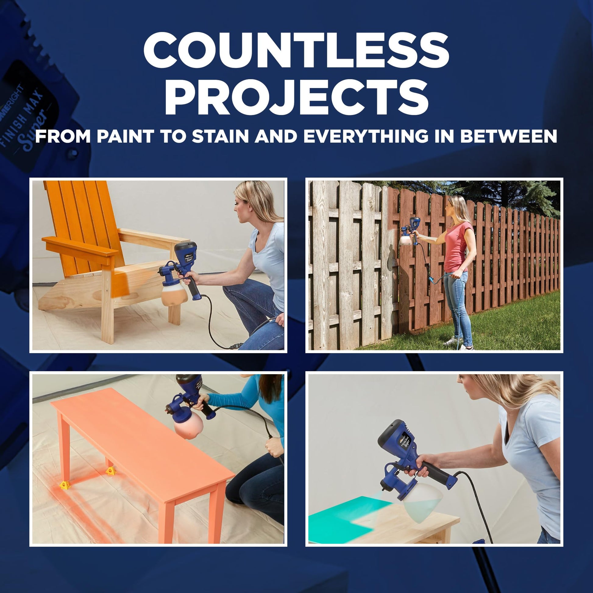 HomeRight C800971.A Super Finish Max, Includes 3 Brass Spray Tips, 3 Spray Patterns, Easy to Clean HVLP Paint Sprayer, Great for Furniture, Cabinets, Trim & More, Sprays Stains, Sealers & Latex Paints