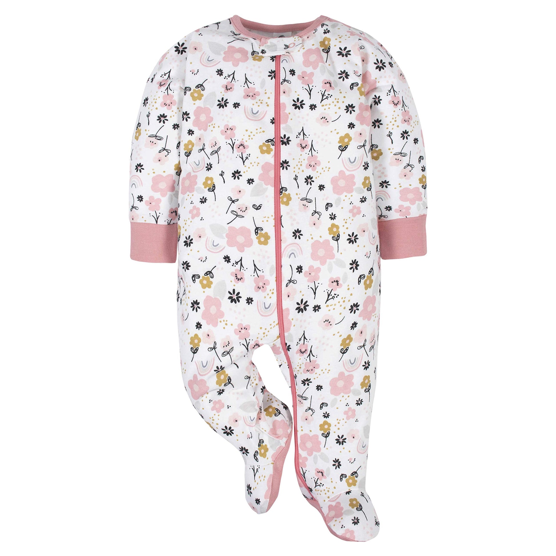 Gerber Baby Girls 4 Pack Sleep 'N Play Footie Bear Pink 0-3 Months