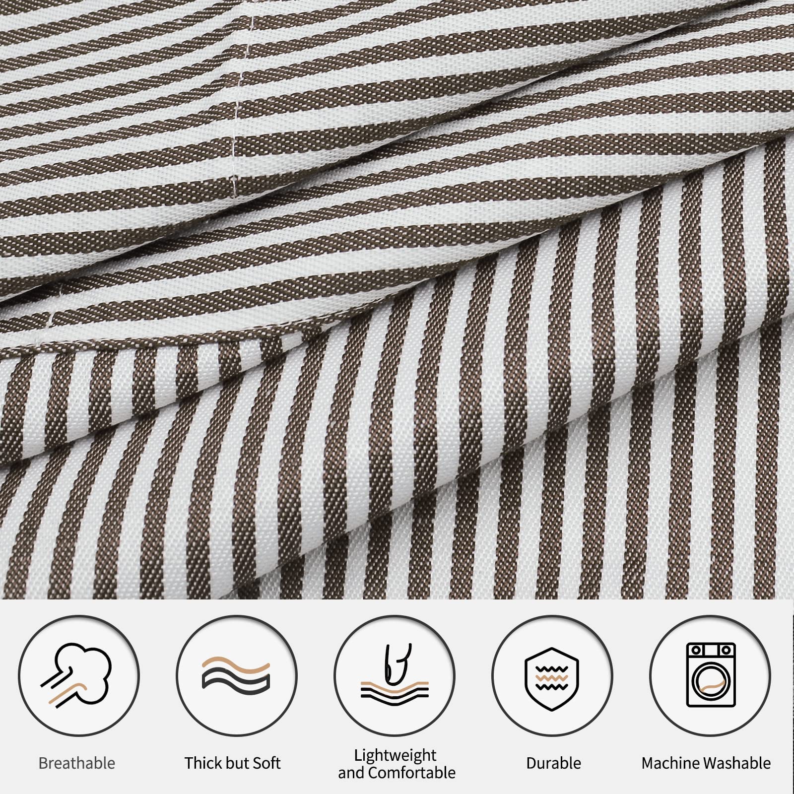 NLUS 2 Pack Kitchen Cooking Aprons, Adjustable Bib Soft Chef Apron with 2 Pockets for Men Women(Black/Brown Stripes)