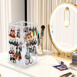 17Dec 360 Rotating Earring Holder Organizer Stand,5 Tiers Acrylic Jewelry Organizers and Storage,Stud Earring Organizers and Storage,228 Holes and 232 Grooves for Earrings Necklaces chain bracelet