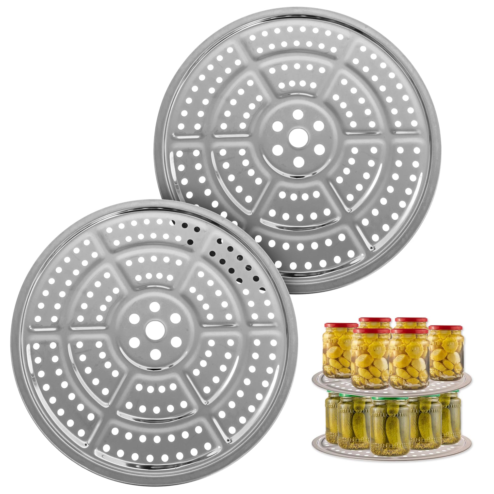 IMPRESA 2-Pack Canning Rack for Pressure Cooker - Stainless Steel - Compatible with Presto, All American Pressure Canner and More - 11 Inch (28cm Canners for Canning)