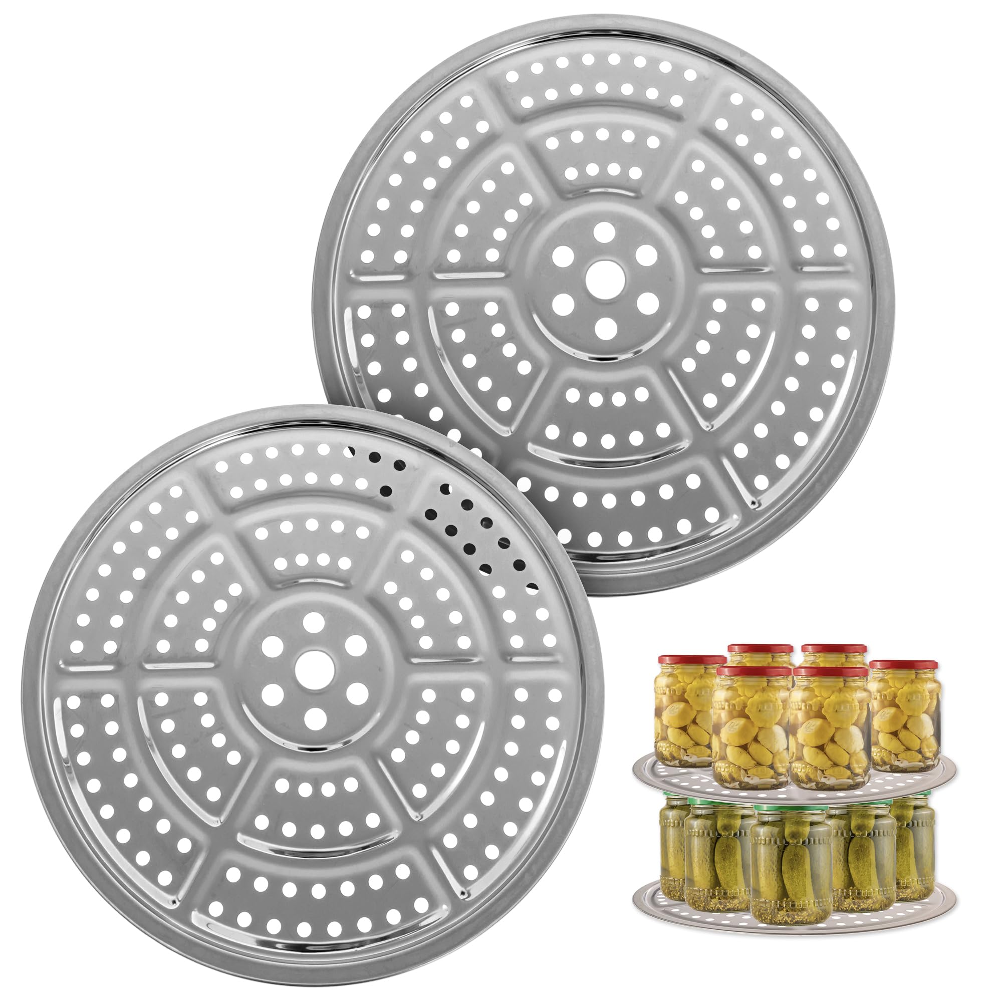 IMPRESA 2-Pack Canning Rack for Pressure Cooker - Stainless Steel - Compatible with Presto, All American Pressure Canner and More - 11 Inch (28cm Canners for Canning)