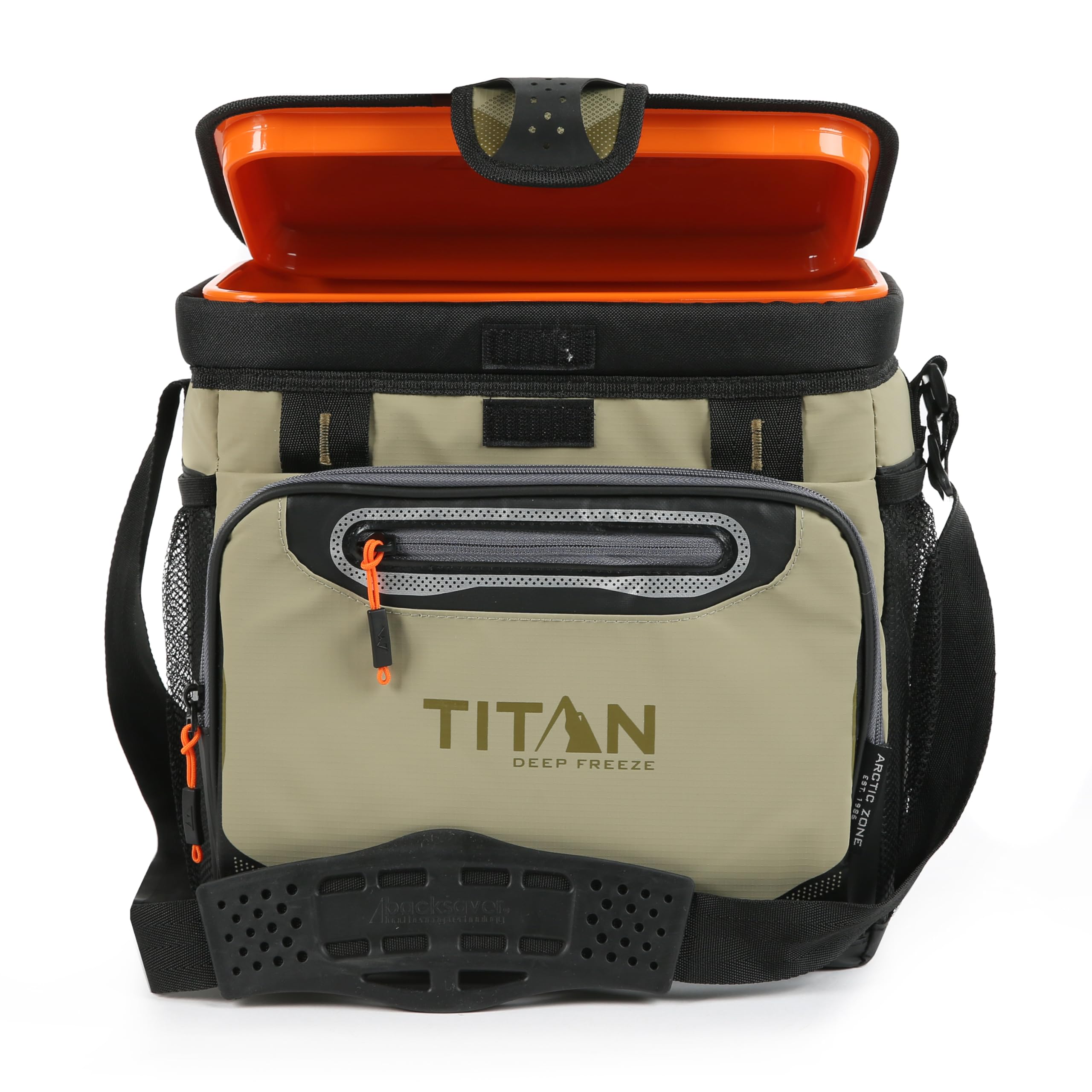 Titan by Arctic Zone Deep Freeze Cooler - 16 Can Zipperless Hardbody Cooler - Deep Freeze Insulation, HardBody Liner, and SmartShelf - Navy Blue