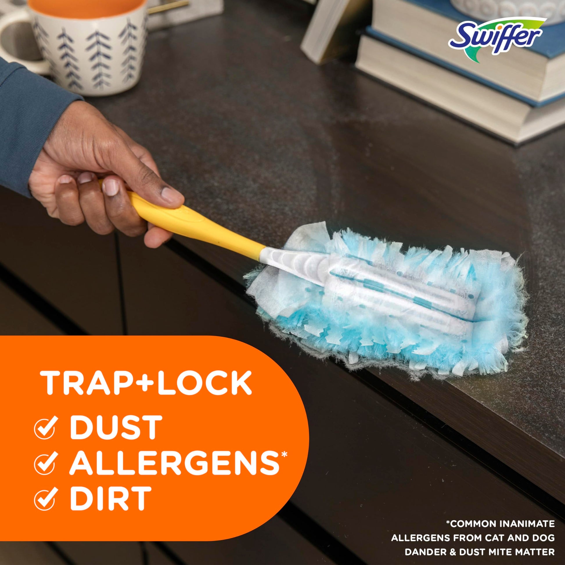 Swiffer Dusters Refill for Cleaning, Made by SWIFFER, Feather & Microfiber Duster Disposable Alternative, for Dusting Furniture, Blinds, Ceiling Fans, Walls, Helps Remove Allergens, Unscented, 18ct​