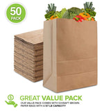 Stock Your Home 57 Lb Kraft Paper Bag (100 Count) Heavy Duty, Large Brown Paper Grocery Bags for Food Shopping, Recycling, Trash, Bulk Pack Size