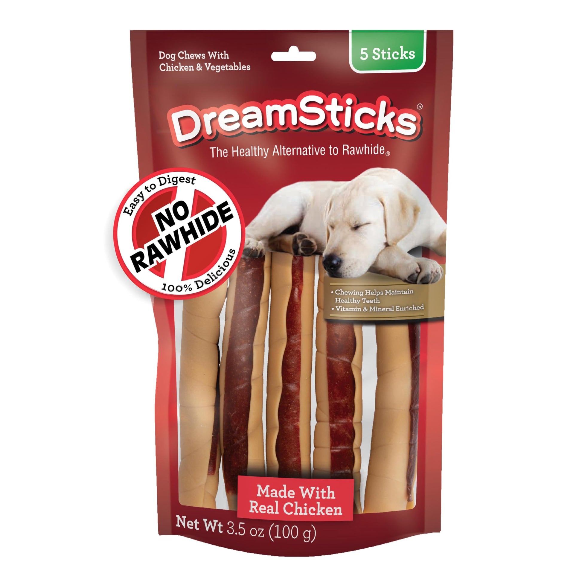 DreamBone DreamSticks, Treat Your Dog to a Chew Made WIth Real Chicken and Vegatables, 5 Count