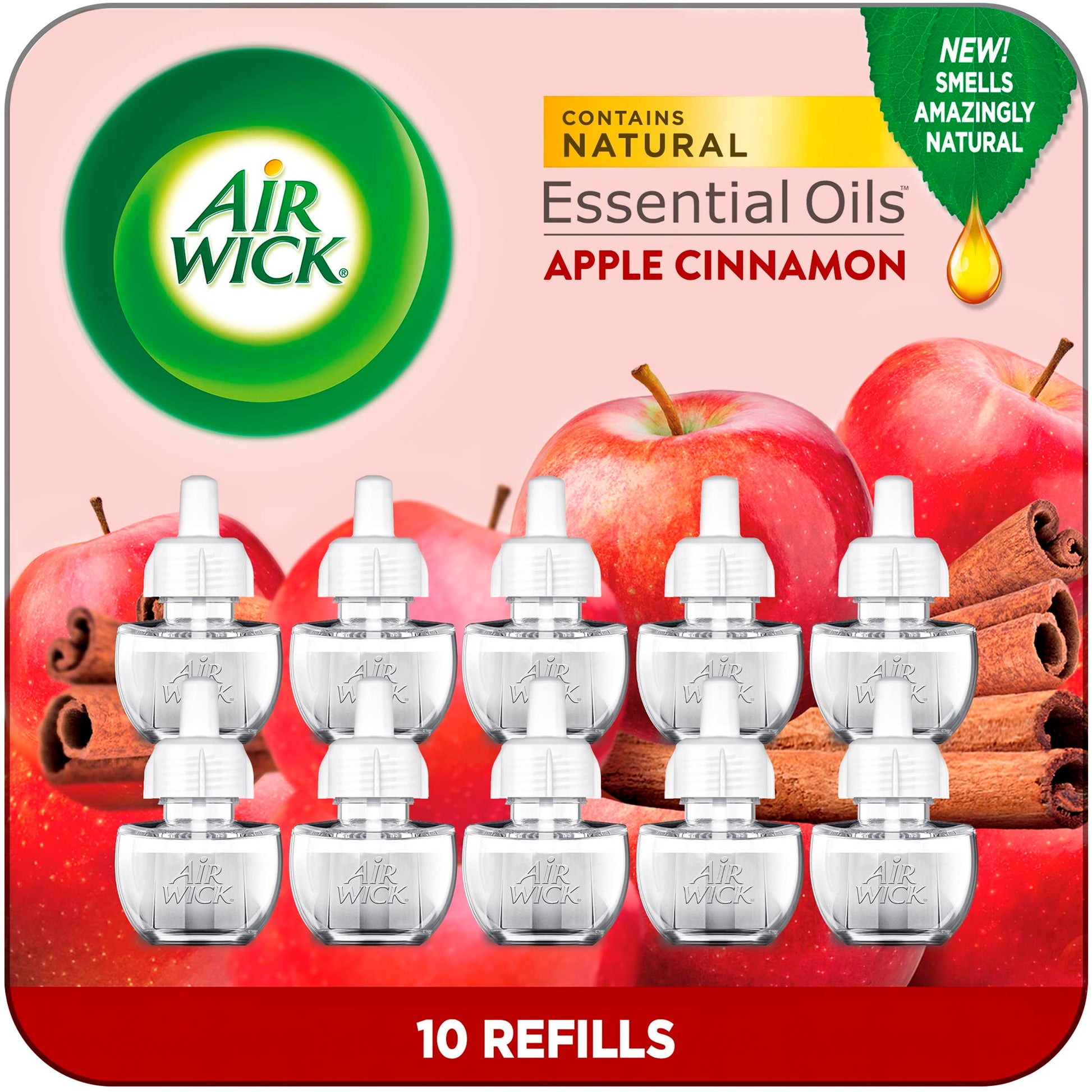 Air Wick Plug in Scented Oil Refill, 10ct, Fresh Linen, Air Freshener, Essential Oils, Eco Friendly Pack