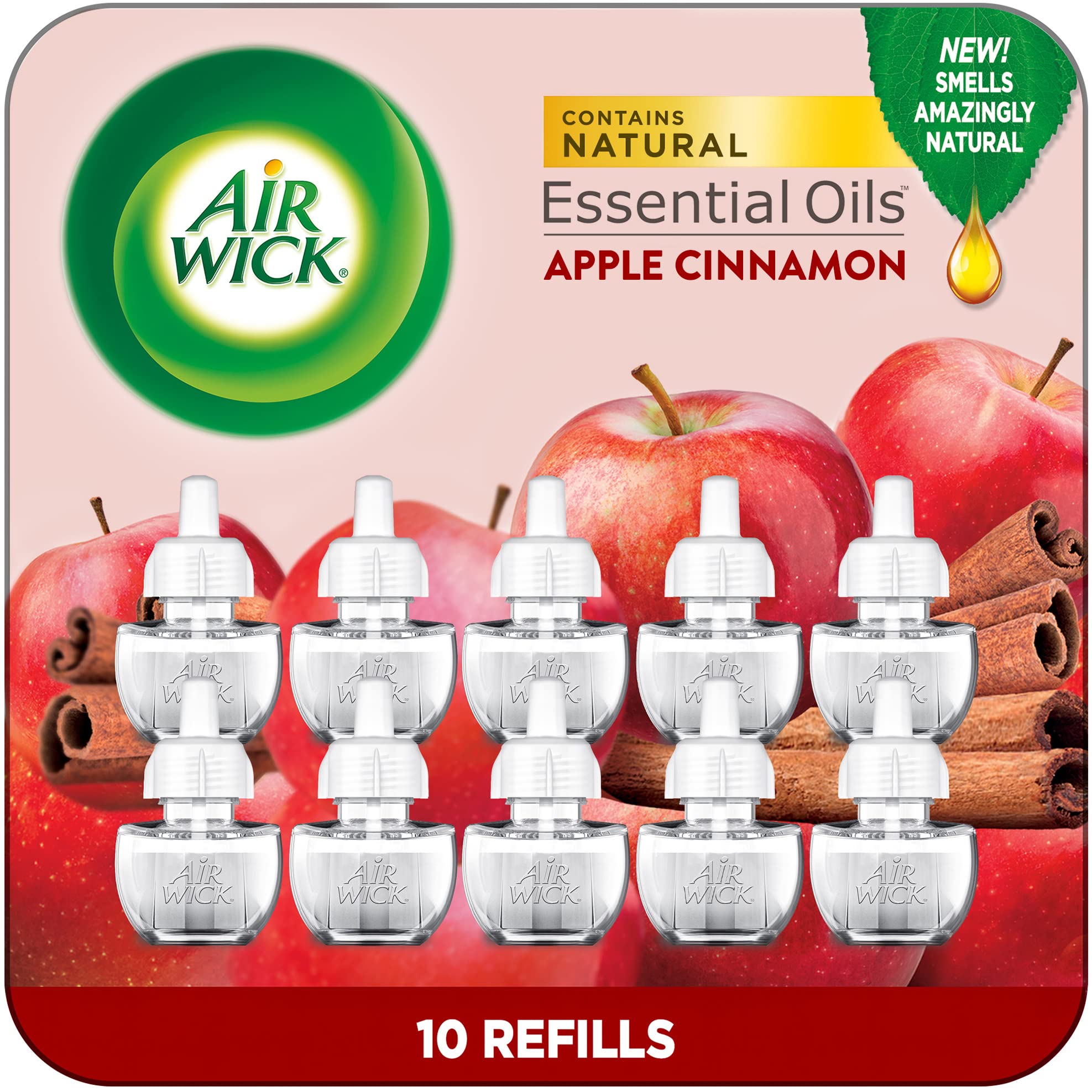 Air Wick Plug in Scented Oil Refill, 10ct, Fresh Linen, Air Freshener, Essential Oils, Eco Friendly Pack