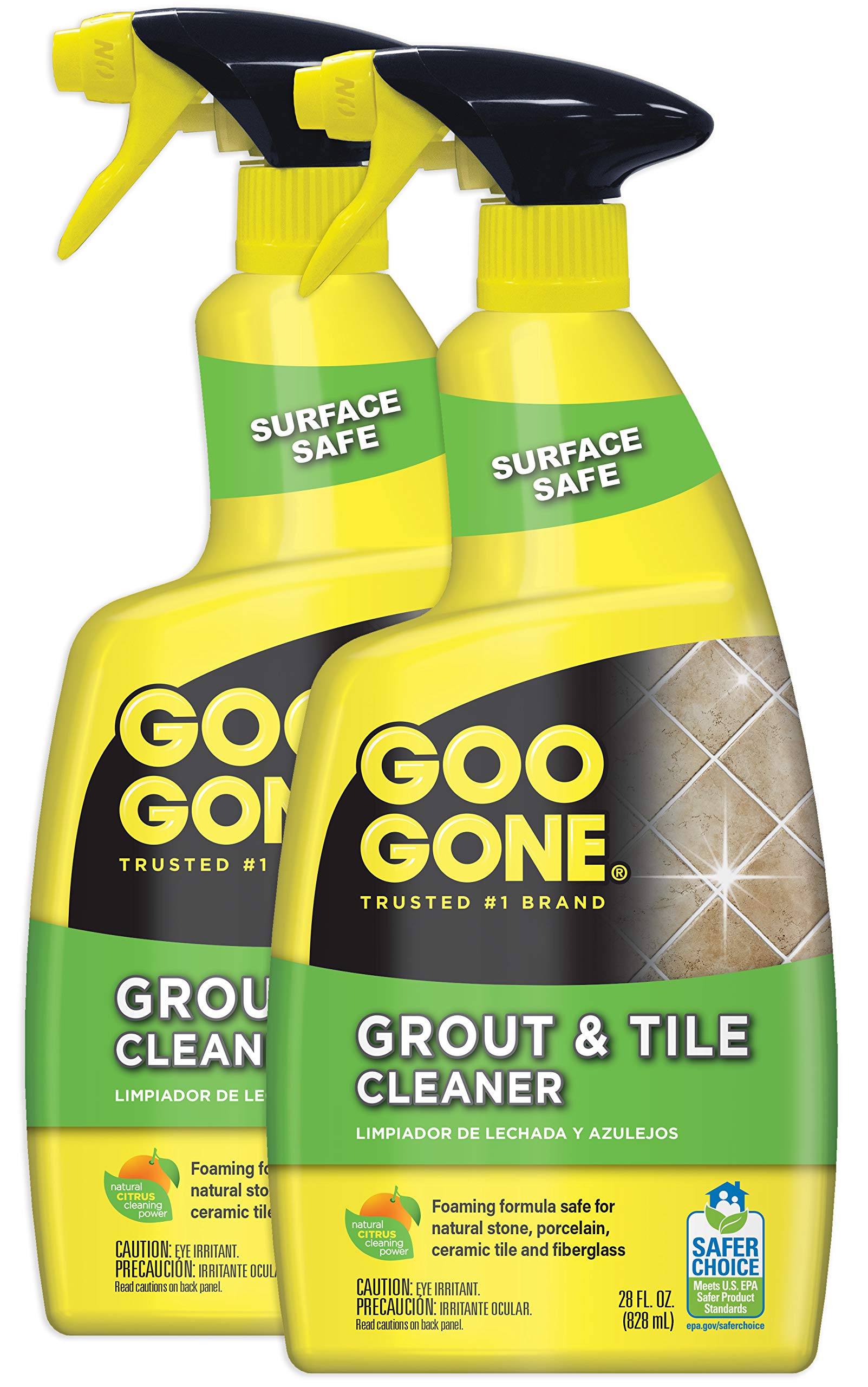 Goo Gone Grout & Tile Cleaner - 28 Ounce - Removes Tough Stains Dirt Caused By Mold Mildew Soap Scum and Hard Water Staining - Safe on Tile Ceramic Porcelain