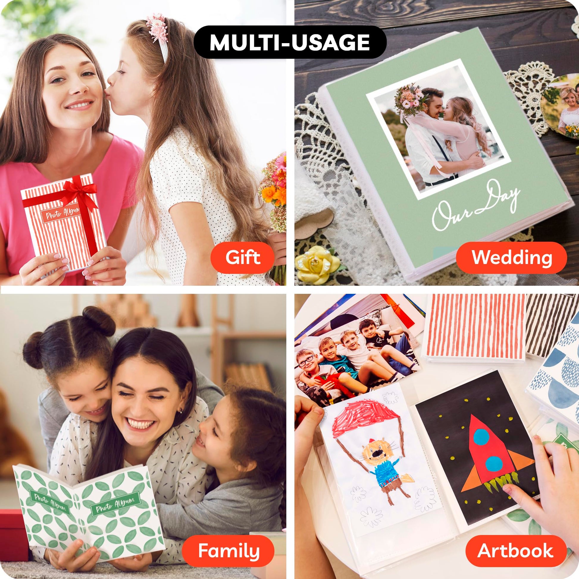 Photo Albums for 4x6 Pictures - (Set of 8), by Paper Plan, Mini Albums, Each Can Hold Up To 36 Photos, Works With Portrait and Landscape Pictures - Perfect for Storing Beautiful Memories