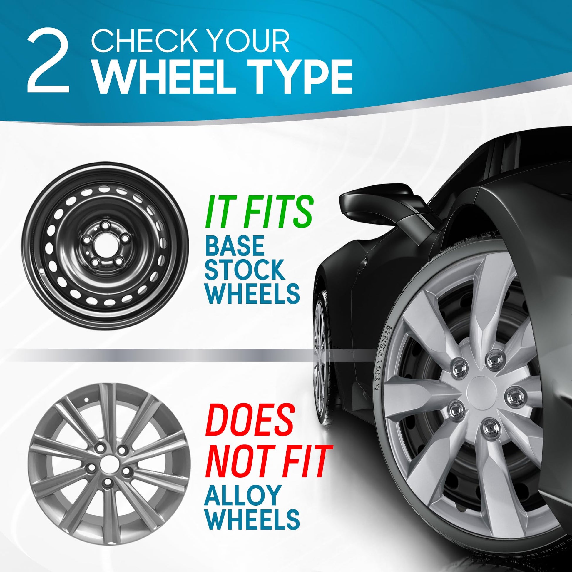 BDK (4-Pack) Premium 16" Wheel Rim Cover Hubcaps OEM Style Replacement Snap On Car Truck SUV Hub Cap - 16 Inch Set, Abs,Steel, Acrylonitrile Butadiene Styrene