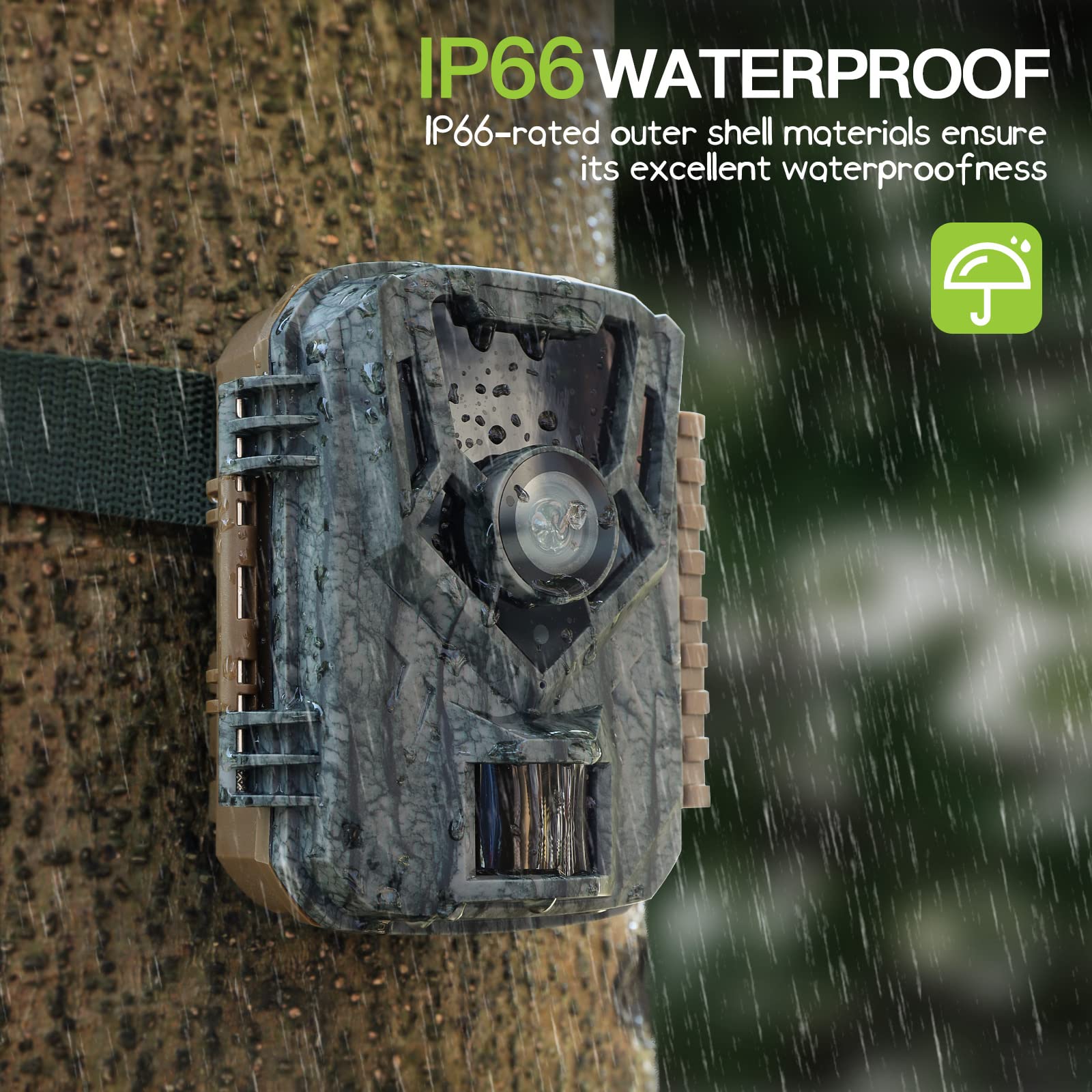 Punvoe Trail Camera 2 Pack 36 MP 2.7K Game Camera 32GB Memory Card 4 Batteries Time 2.0" LCD Screen, Trail Cameras with 120°Wide Night Vision IP66 Waterproof for Monitoring Wildlife Trail Cam