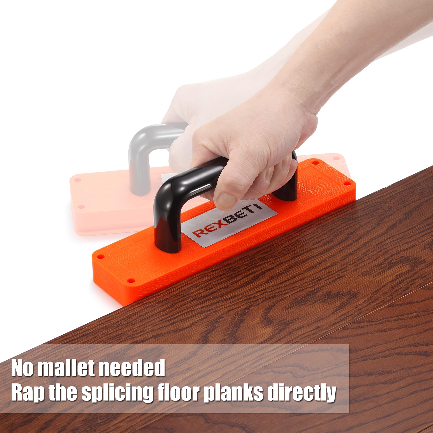 REXBETI Laminate Wood Flooring Installation Kit, LVP Installation Kit, Vinyl Flooring Tools - Tapping Block with Handle, Pull Bar, Double-Faced Mallet and Spacers