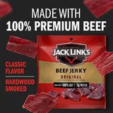 Jack Link's Beef Jerky, Original, Multipack Bags – Flavorful Meat Snacks for Lunches, Ready to Eat -Great Stocking Stuffers,Gifts for Men,7g of Protein, Made with 100% Beef – 0.625 oz (Pack of 20)