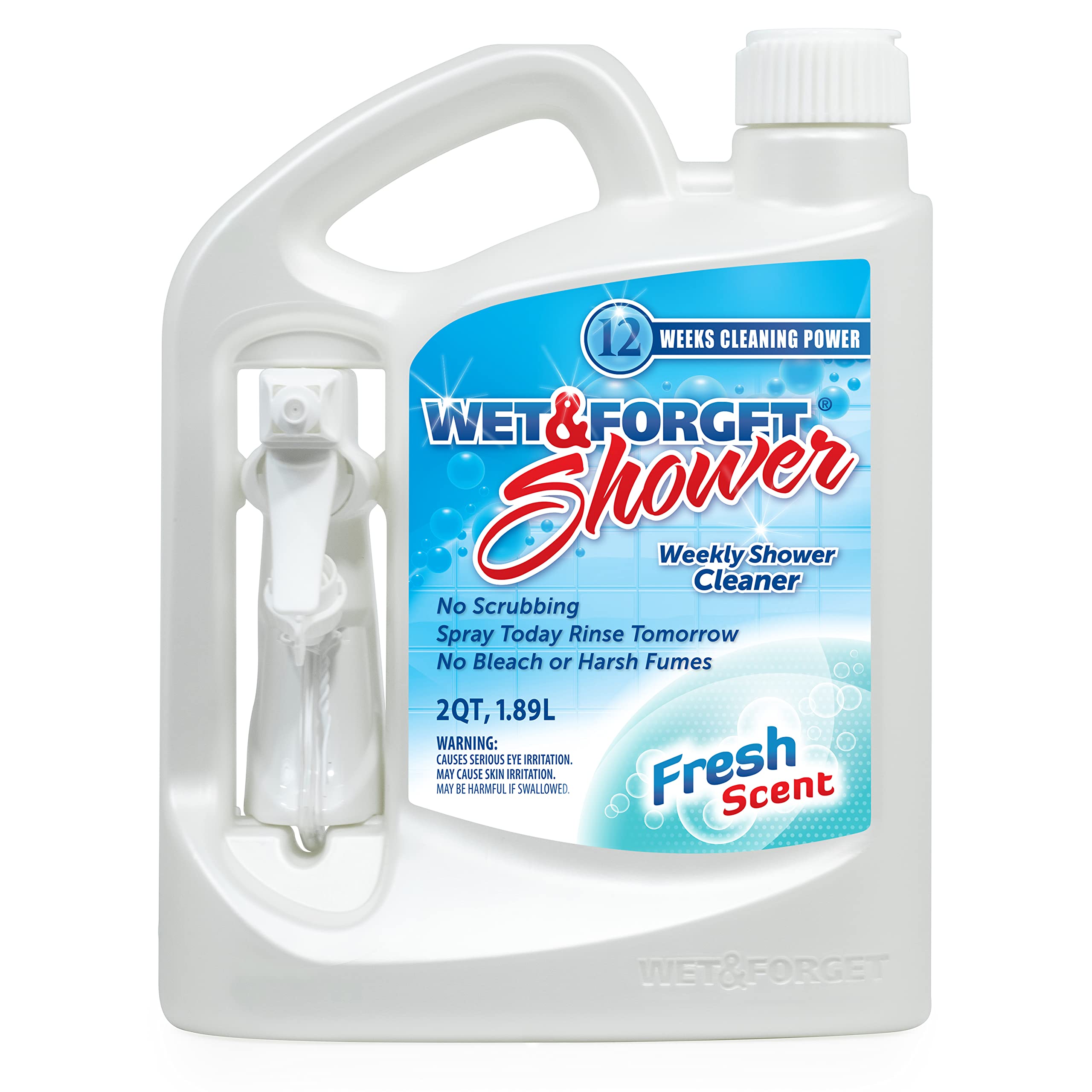 Wet & Forget Shower Cleaner Spray Multi-Surface Weekly Application Requires No Scrubbing, Bleach-Free Formula, Ready to Use, Vanilla Scent, 3 Months of Cleaning, 64 Fluid Ounces, 1 Pack