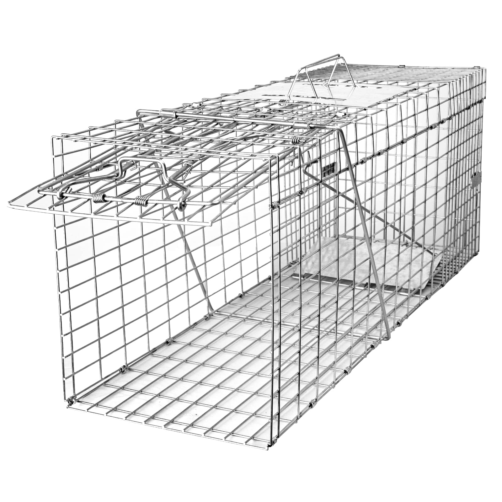 SZHLUX 32" Lebendtierfalle, strapazierfähige faltbare Waschbärenfalle, humane Katzenfalle für streunende Katzen, Waschbären, Eichhörnchen, Stinktiere, Maulwürfe, Murmeltiere, Gürteltiere, Kaninchen, zum Fangen und Freilassen