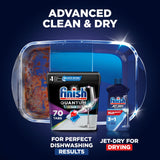 FINISH Quantum Infinity Shine, Dishwasher Pods, Dishwasher Detergent Liquid, Dishwasher Soap, Advanced Clean & Shine, 70ct Dishwasher Tablets