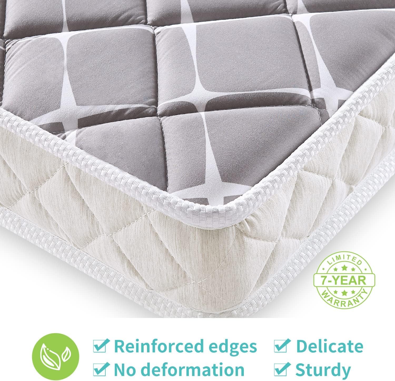 Tiankehan Premium Dual-Sided Baby Crib Mattress and Toddler Mattress - 52" x 27.6" x 5" - Breathable - Firm Soft - Fits Standard Cribs and Toddler Beds