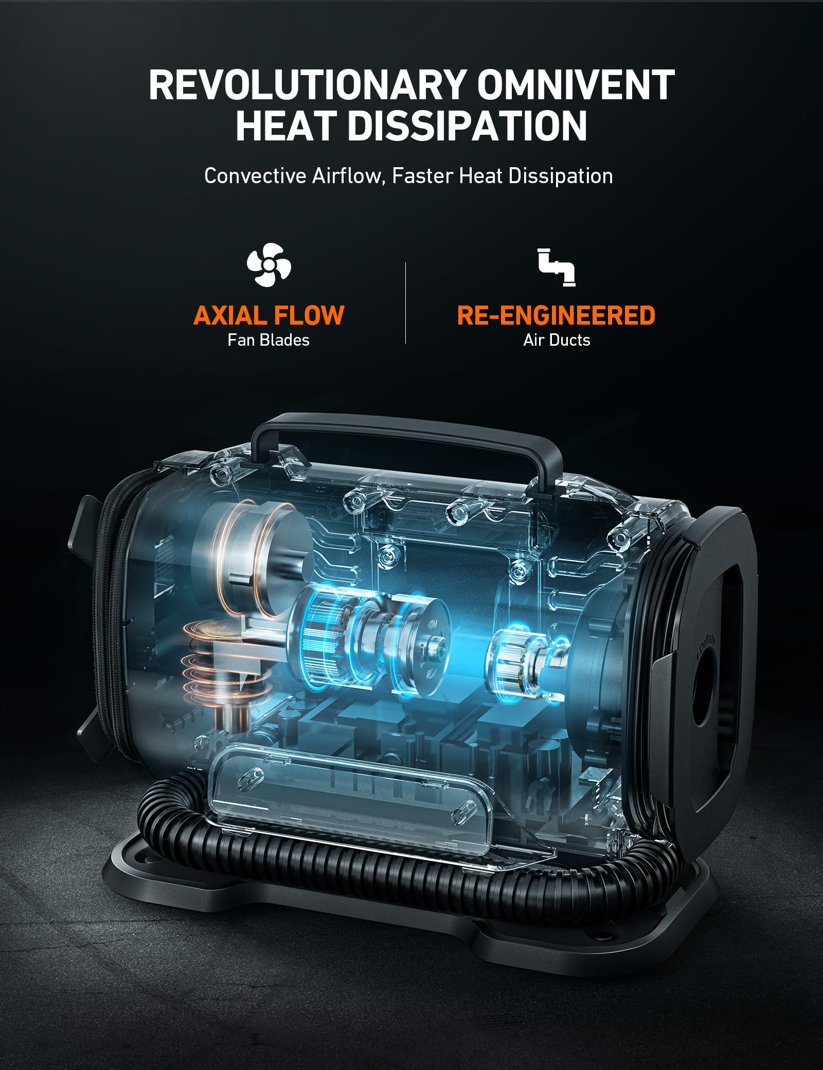 AstroAI Tire Inflator Portable Air Compressor Pump 150PSI 12V DC/110V AC with Dual Metal Motors &LED Light, Automotive Car Accessories&Two Modes for Car, Bicycle Tires and Air Mattresses, Yellow