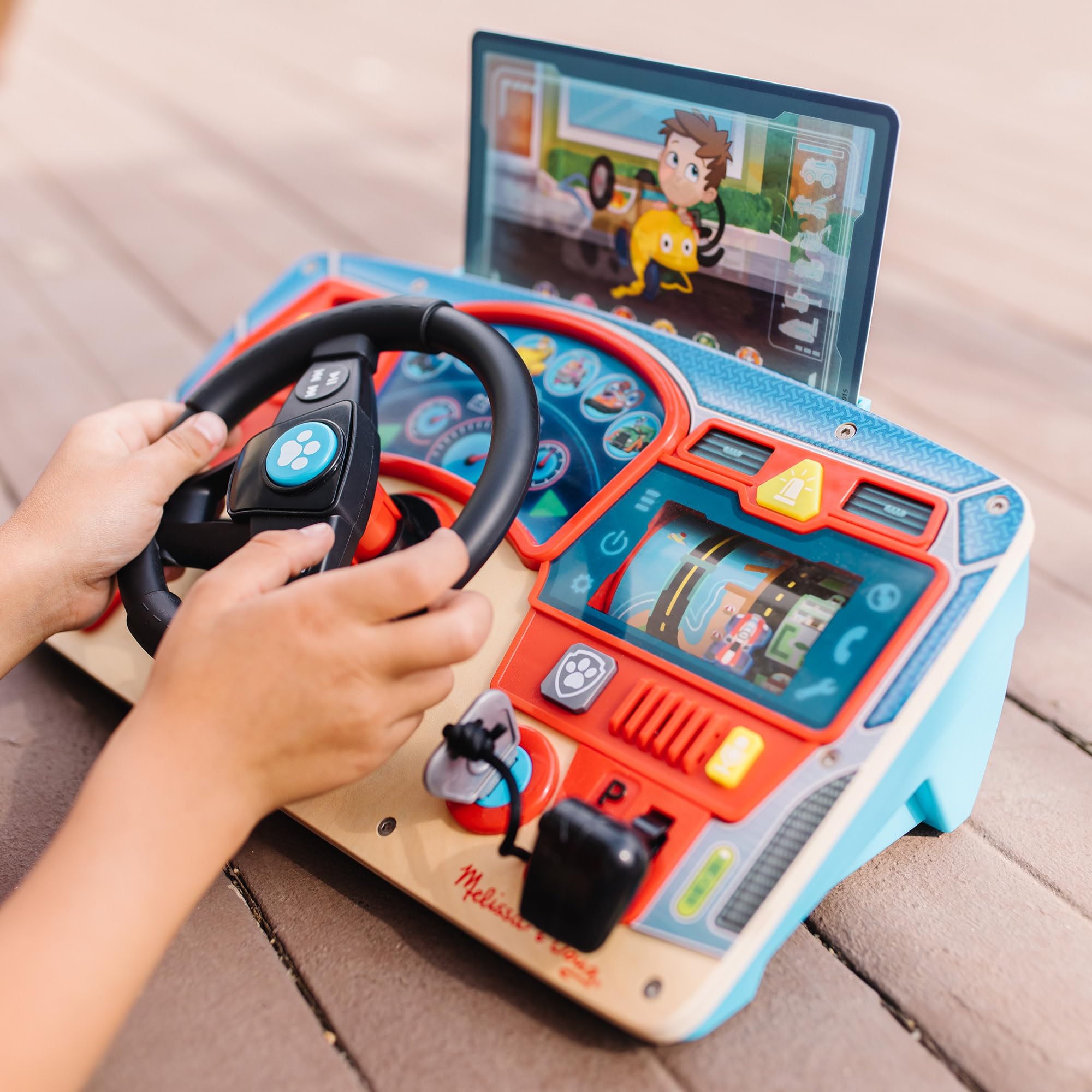 Melissa & Doug PAW Patrol Rescue Mission Wooden Dashboard - Kids Activity Board, Toddler Sensory Toys, Pretend Play Driving Toy, Paw Patrol Toys for Kids Ages 3+