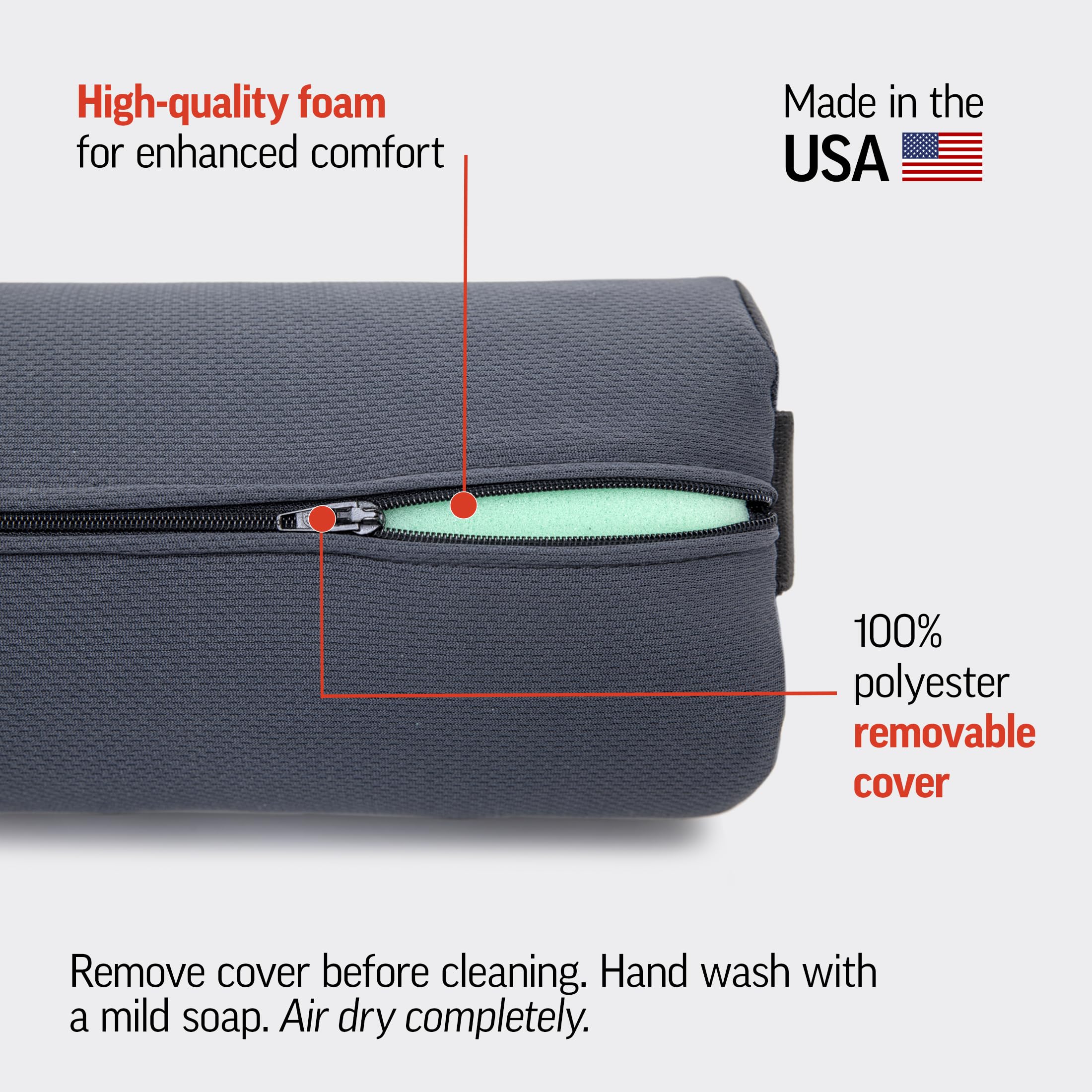 OPTP The Original McKenzie Lumbar Roll – USA-Made Low Back Lumbar Support for Office Chair & Car Seat Back Support Cushion. The Preferred Lumbar Pillow by Physical Therapists - Standard Density