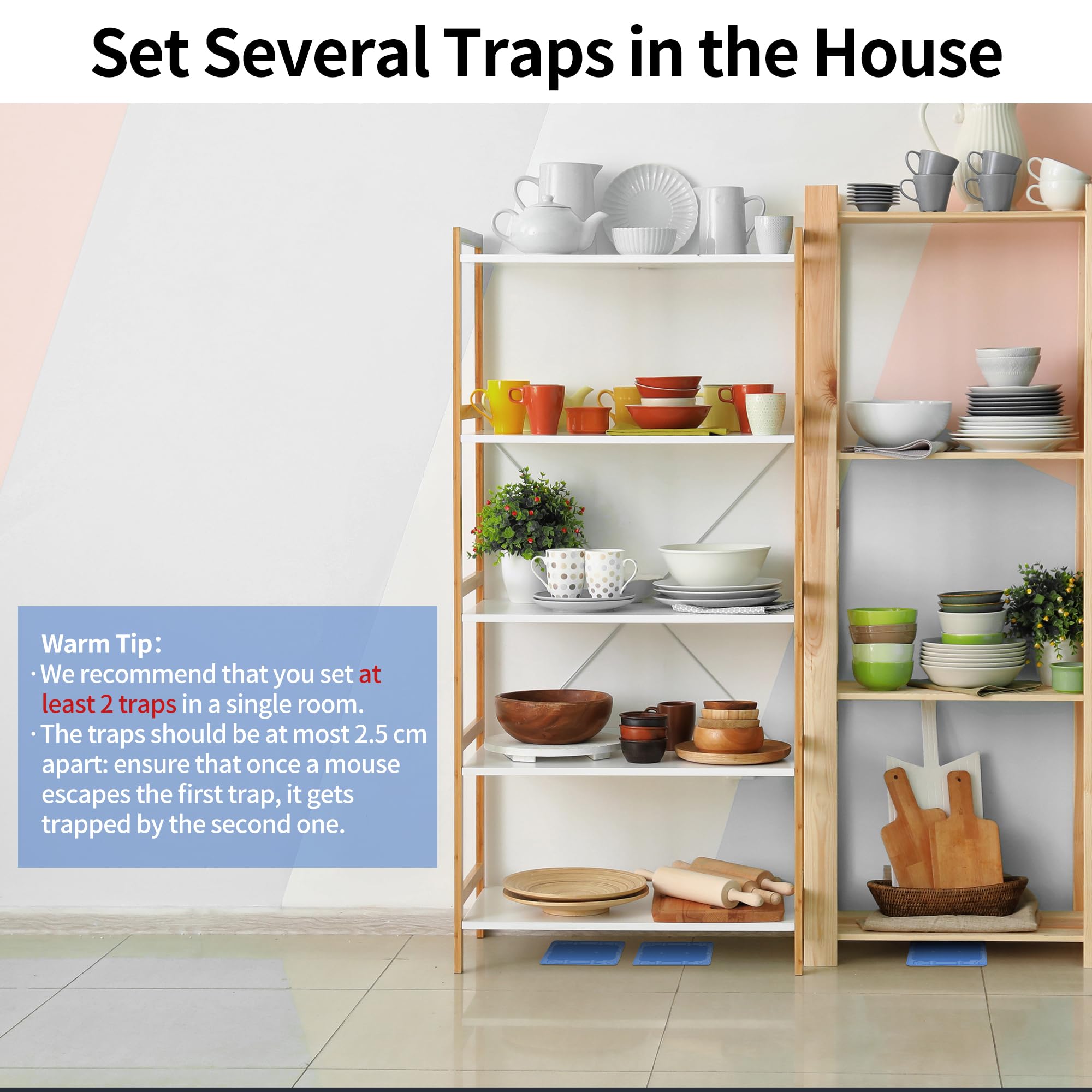 LULUCATCH Mouse & Insect Traps 12 Pack, Heavier Sticky Traps with Non-Toxic Glue for Small Mice & Insects. Sticky Mouse Traps Indoor, Easy to Set, Pet Safe Pest Control